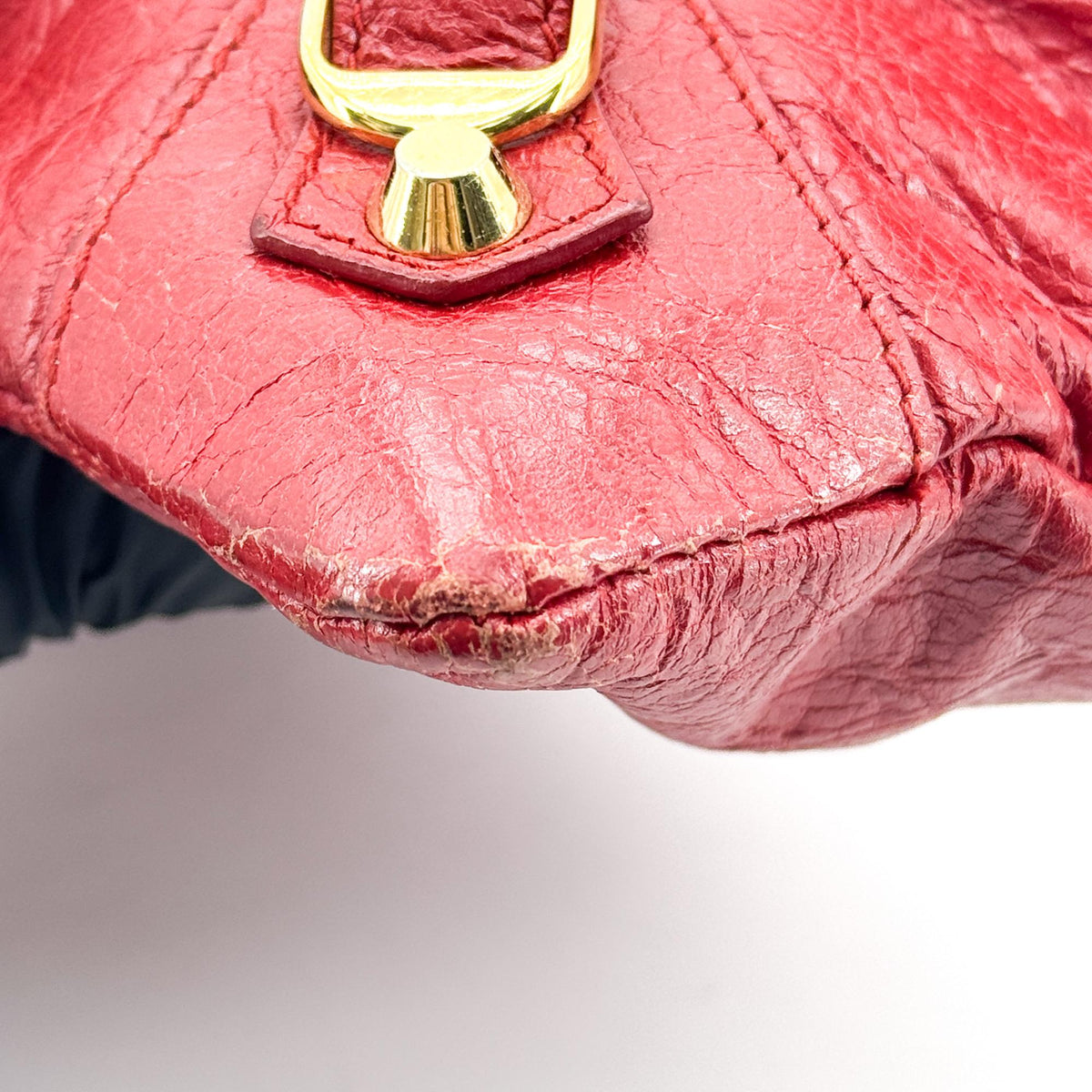 Balenciaga Classic Studs Envelope Strap Clutch Leather Red Leather Clutche & Pouche Bag (Pre-Owned)