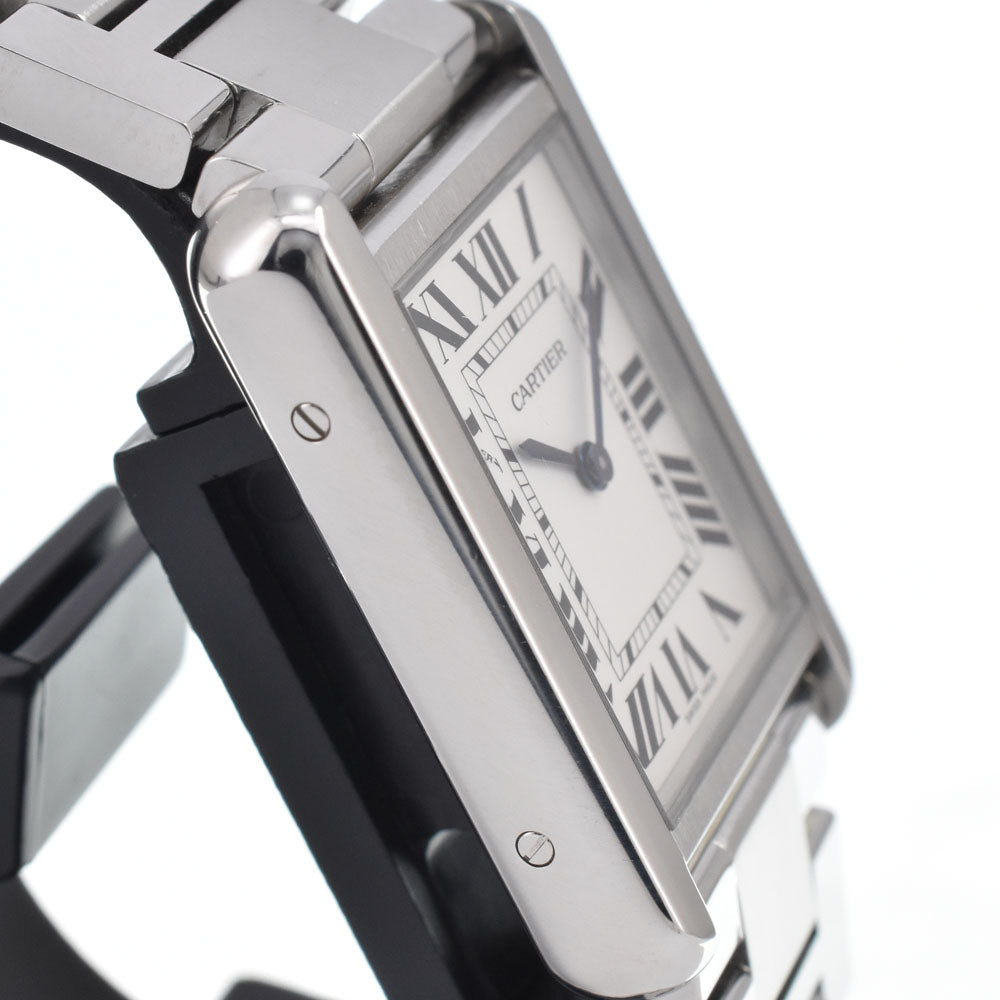 Cartier Tank Solo Quartz Stainless Steel And Leather Watch (Pre-Owned)