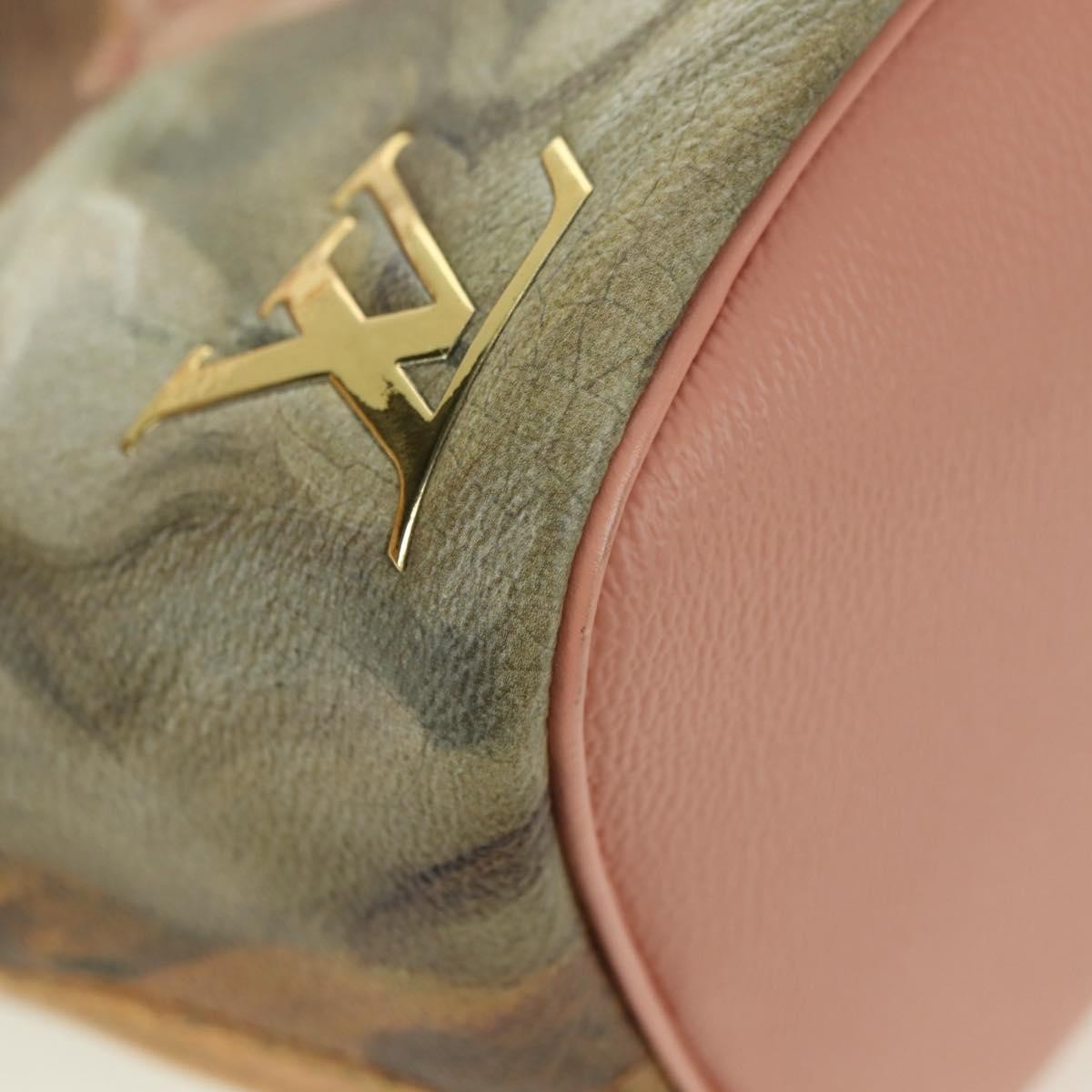 Louis Vuitton Neverfull Nm Limited Edition Jeff Koons Fragonard Print Canvas Pink Canvas Tote Bag Bag (Pre-Owned)