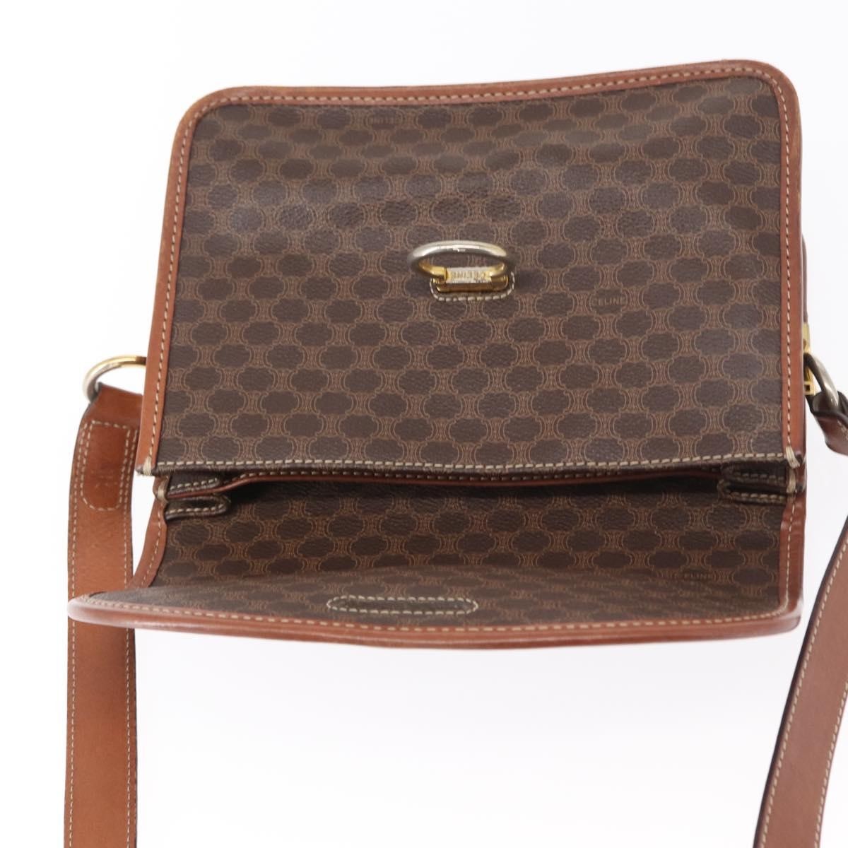 Celine Vintage Macadam Canvas Brown Canvas Shoulder Bag Bag (Pre-Owned)