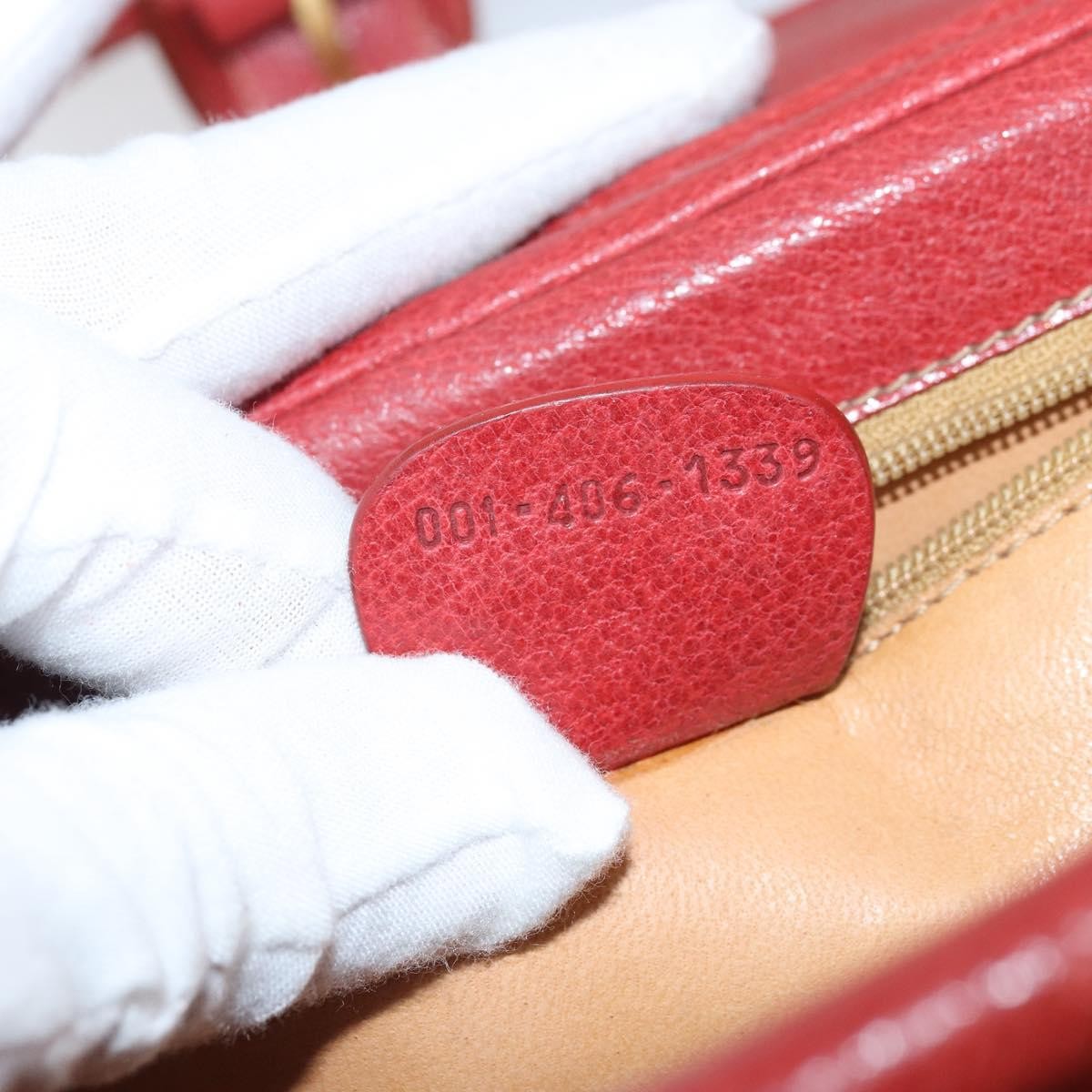 Gucci Vintage Leather Red Leather Shoulder Bag Bag (Pre-Owned)