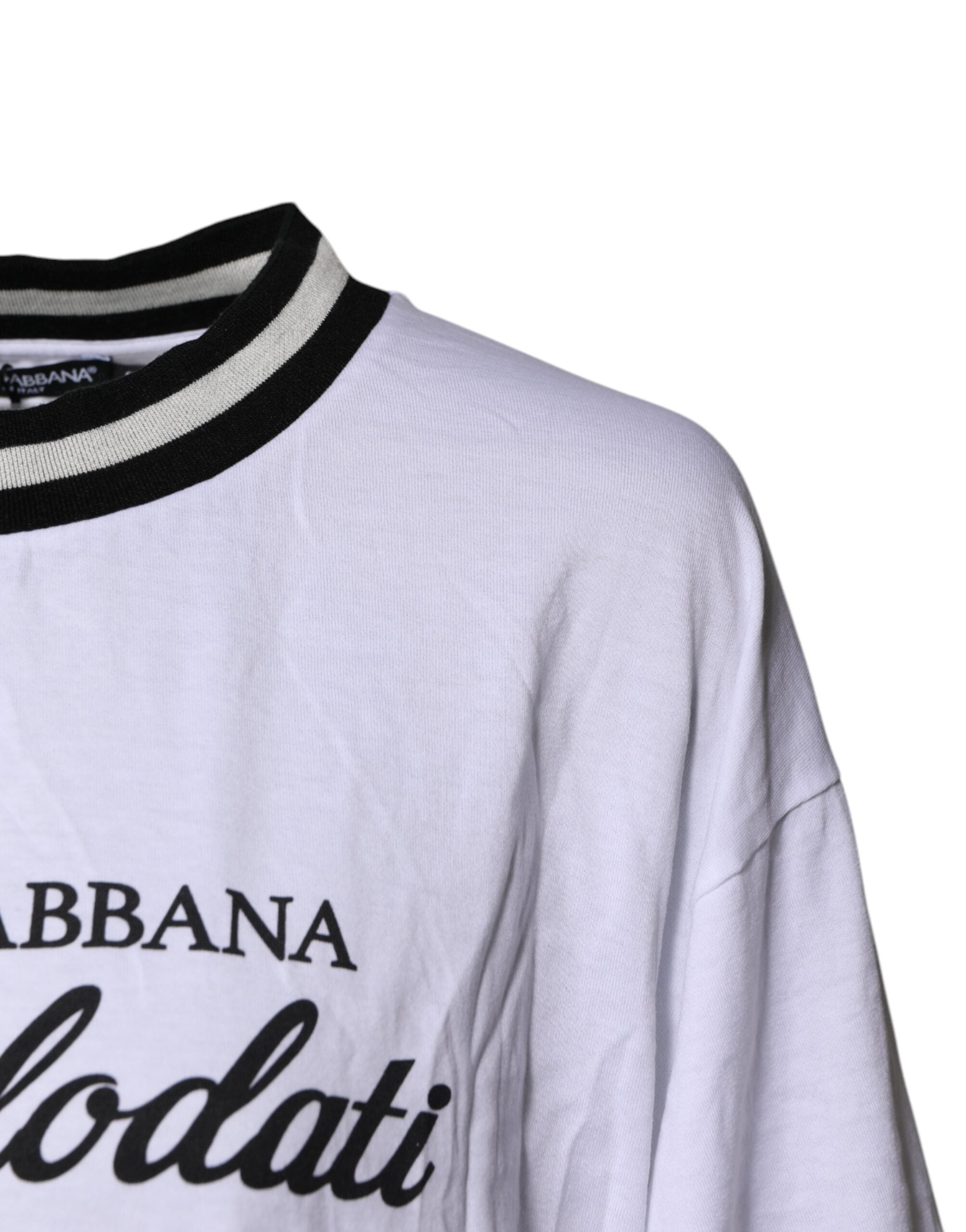 Dolce & Gabbana White Cotton DG Fashion Crew Neck Tee Women's T-shirt (Pre-Owned)