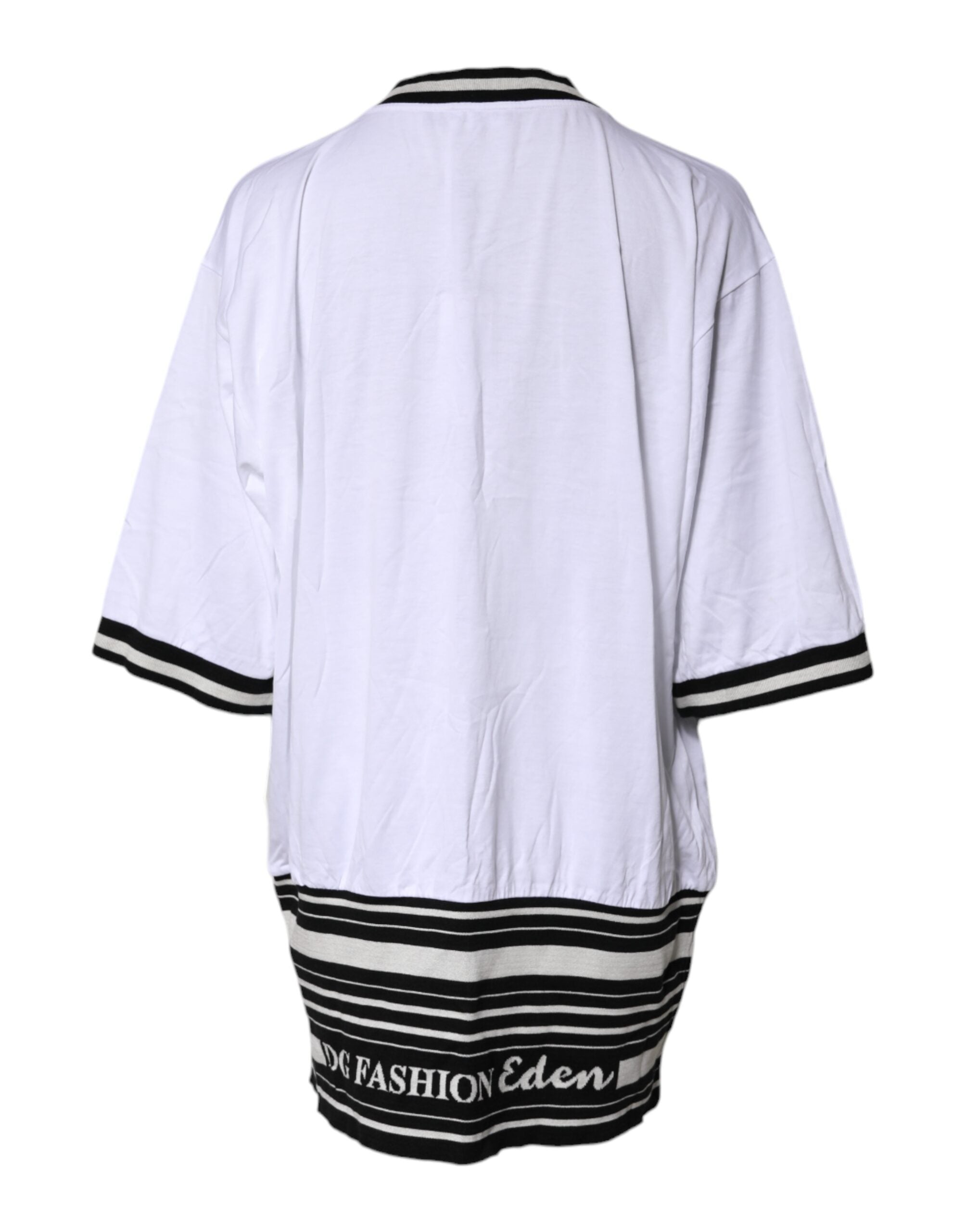 Dolce & Gabbana White Cotton DG Fashion Crew Neck Tee Women's T-shirt (Pre-Owned)