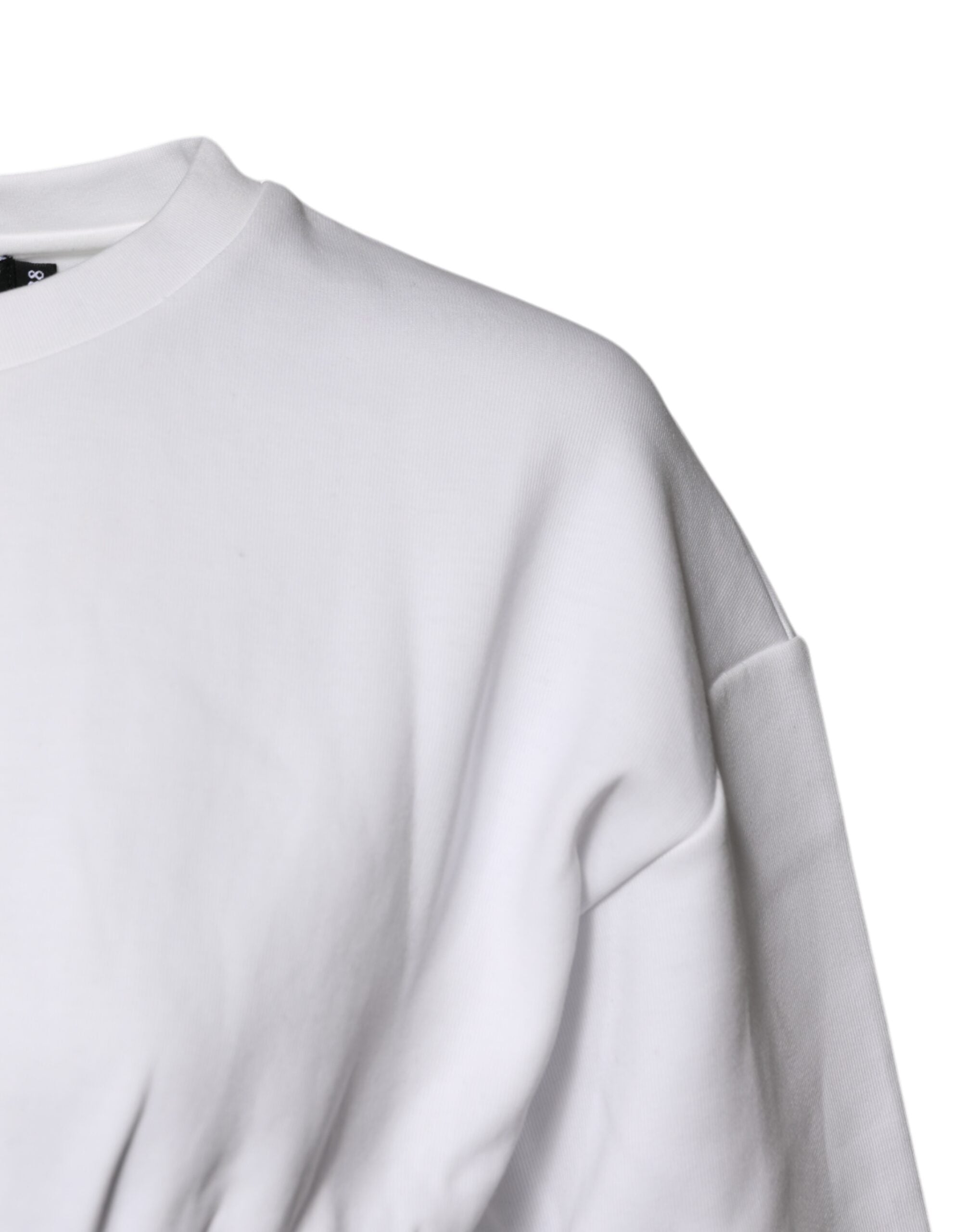 Dolce & Gabbana White Cotton Blend 3/4 Sleeves Blouse Women's Top (Pre-Owned)