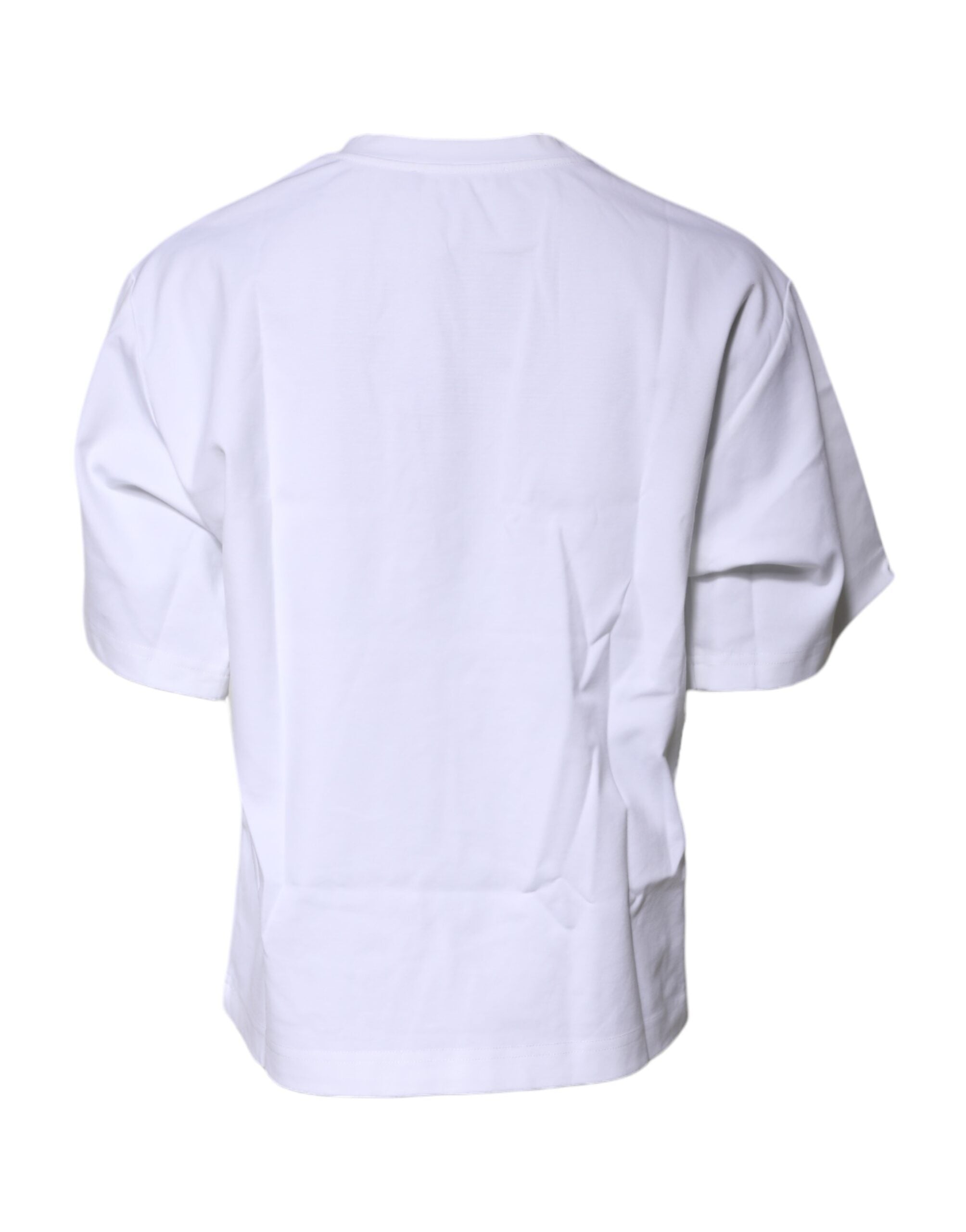 Dolce & Gabbana White Bellissima Cotton Crew Neck Women's T-shirt (Pre-Owned)