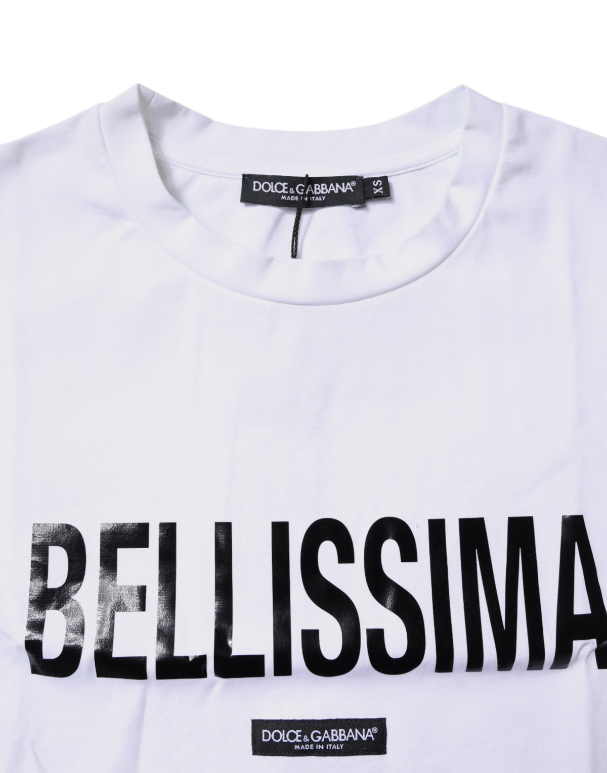 Dolce & Gabbana White Bellissima Cotton Crew Neck Women's T-shirt (Pre-Owned)