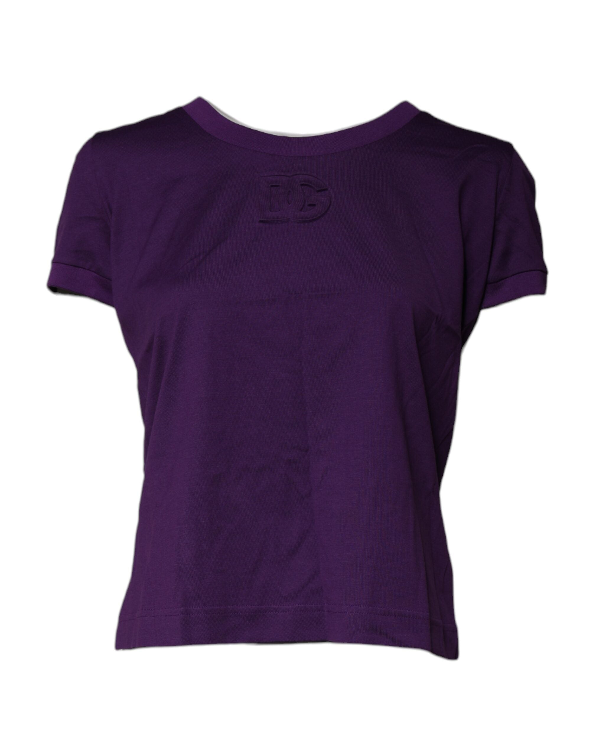 Dolce & Gabbana Violet Cotton Crewneck Short Sleeves Women's T-shirt (Pre-Owned)