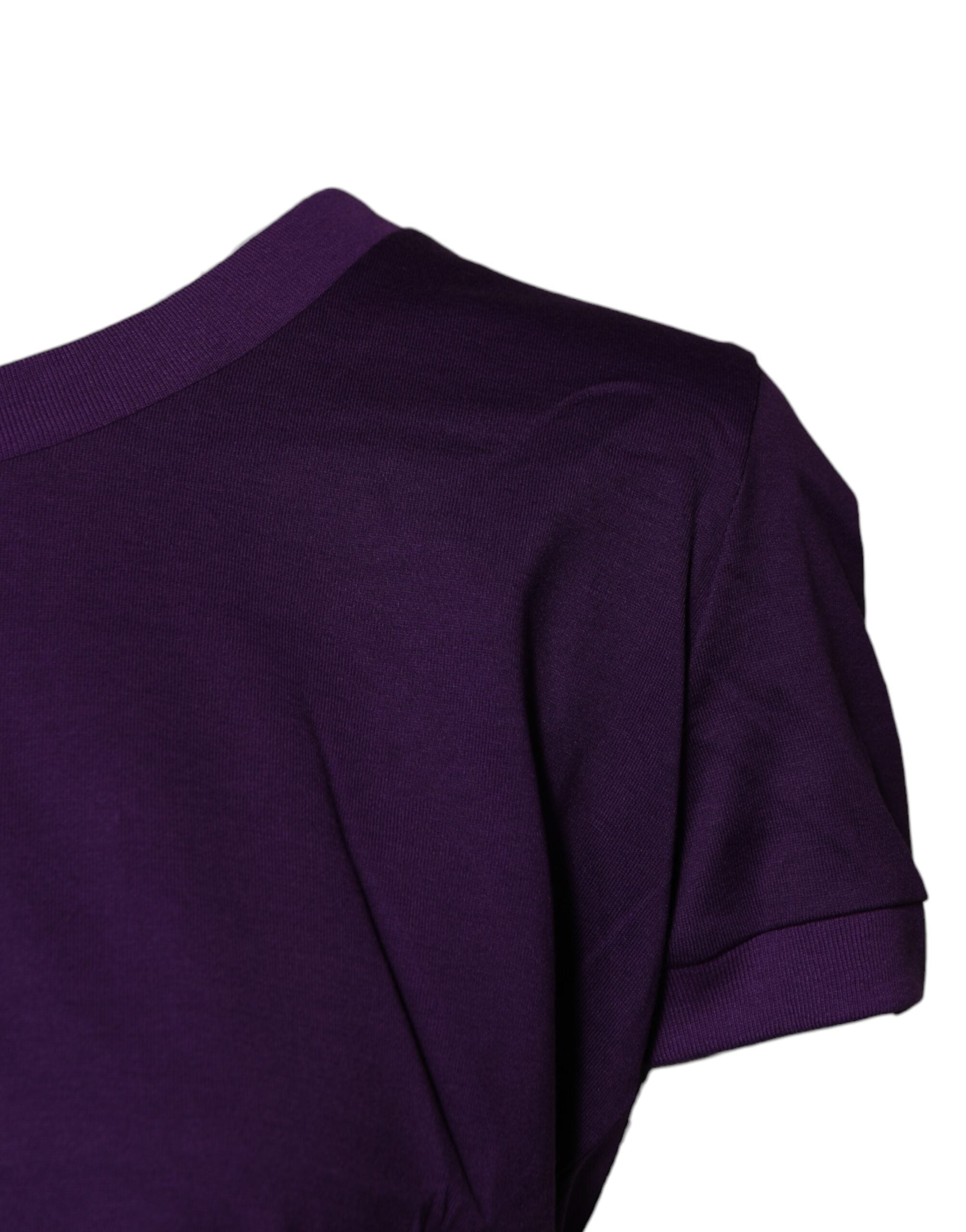 Dolce & Gabbana Violet Cotton Crewneck Short Sleeves Women's T-shirt (Pre-Owned)