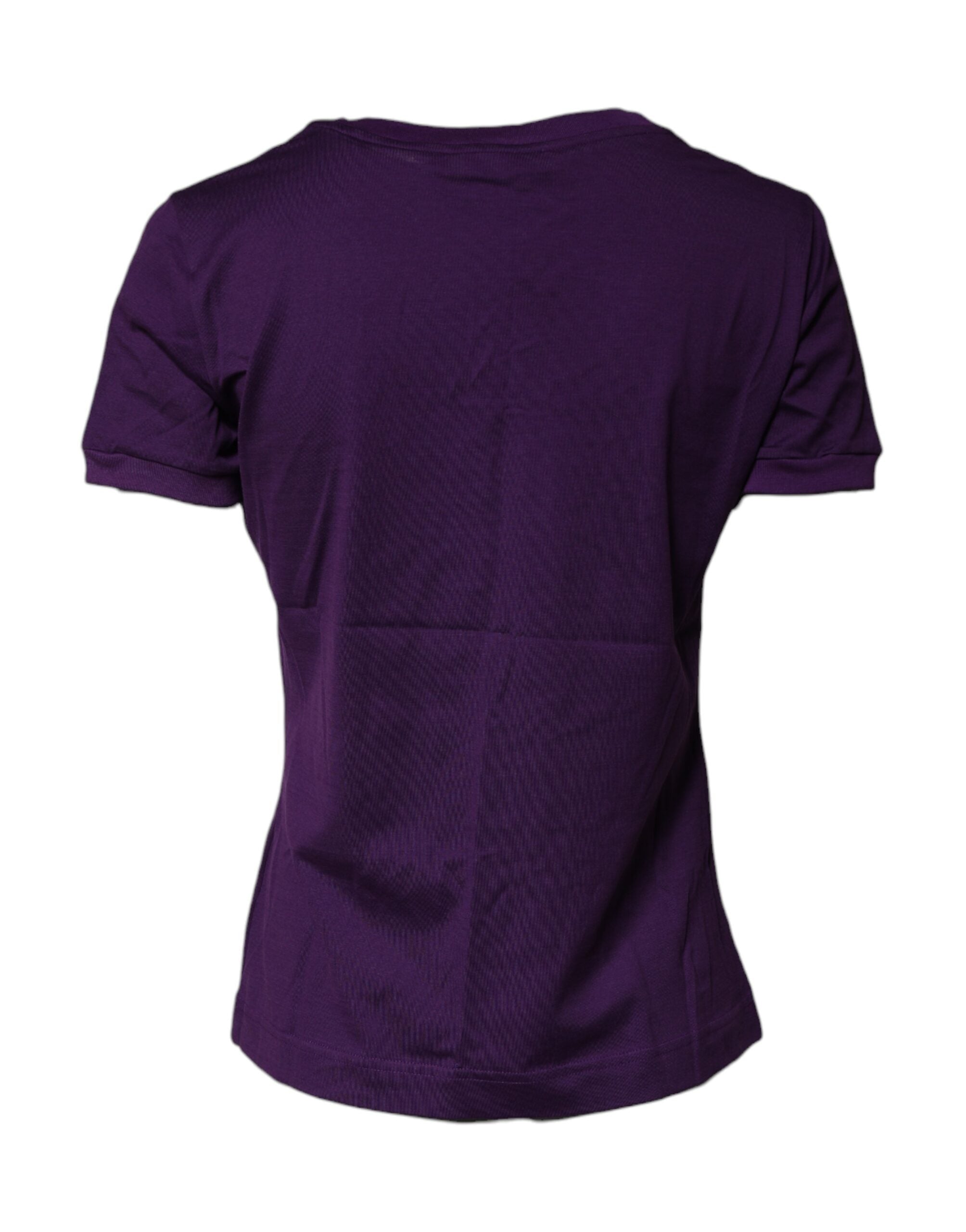 Dolce & Gabbana Violet Cotton Crewneck Short Sleeves Women's T-shirt (Pre-Owned)