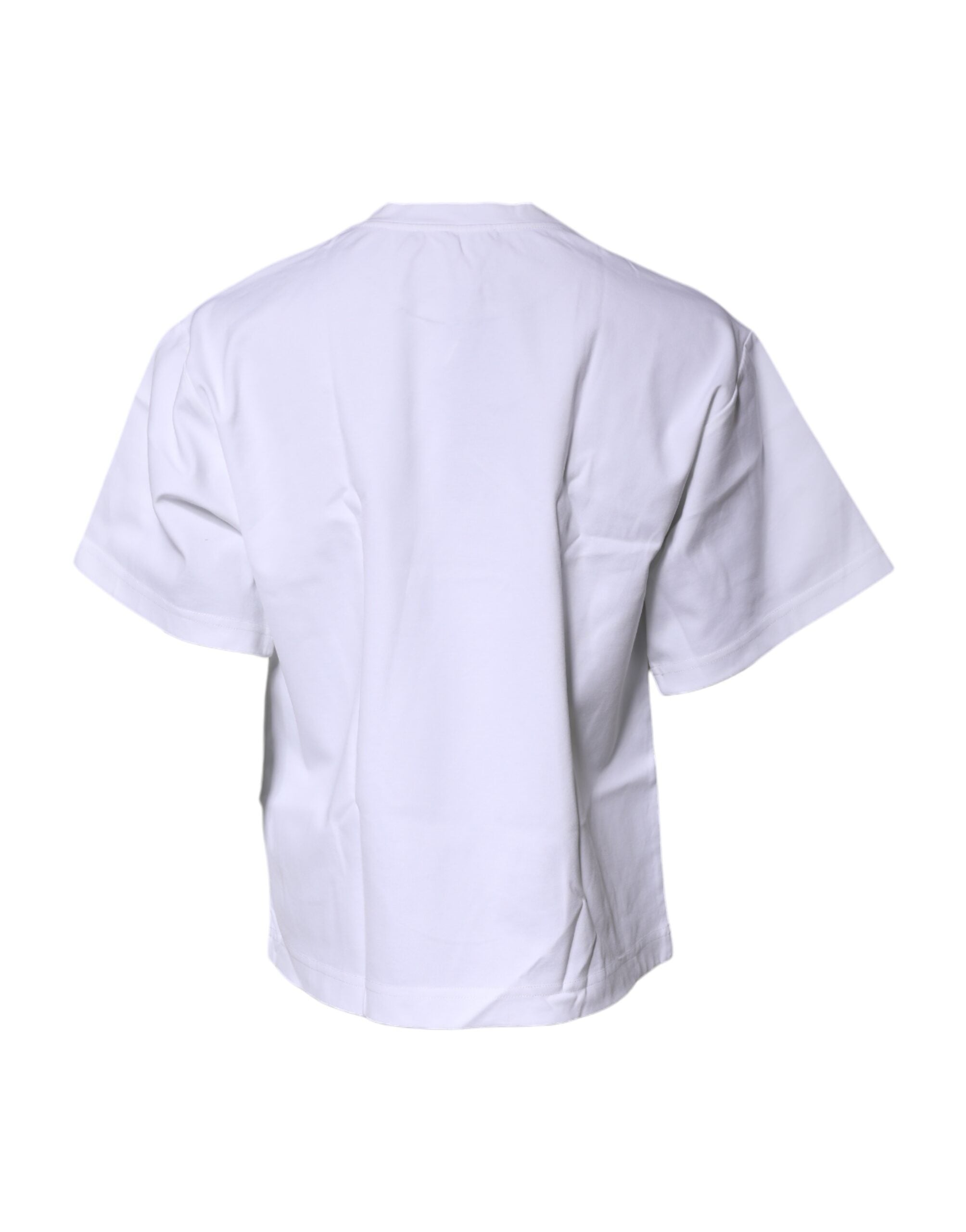 Dolce & Gabbana White Bellissima Cotton Crew Neck Women's T-shirt (Pre-Owned)