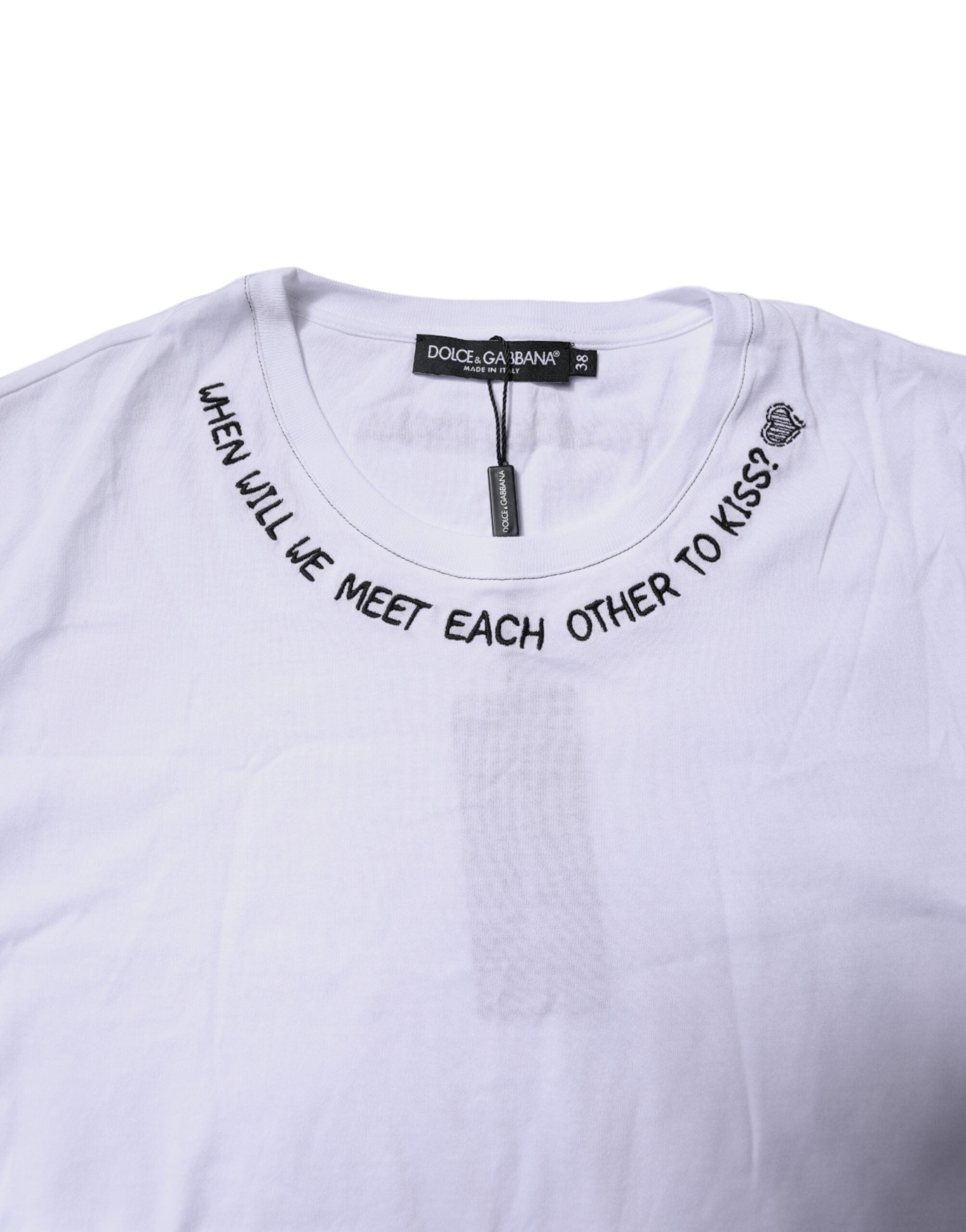 Dolce & Gabbana White Cotton Sleeveless Printed Tank Women's T-shirt (Pre-Owned)