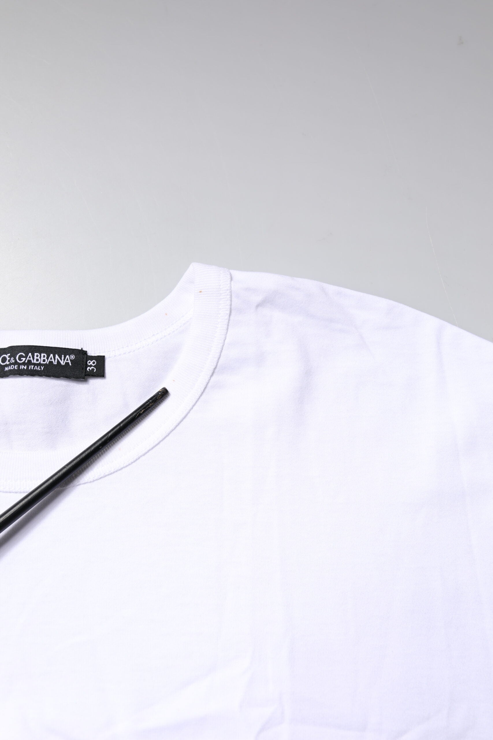 Dolce & Gabbana White Cotton Crew Neck Cropped Top Women's T-shirt (Pre-Owned)