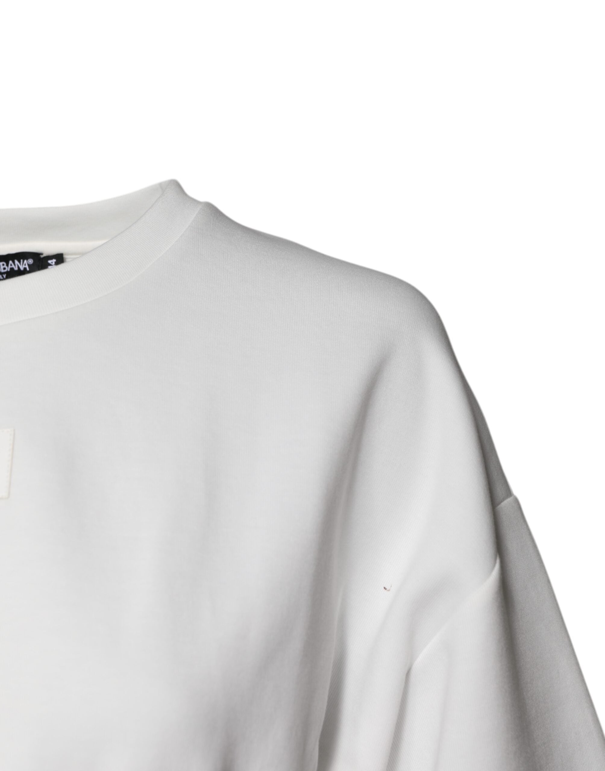 Dolce & Gabbana White Cotton Blend 3/4 Sleeves Blouse Women's Top (Pre-Owned)