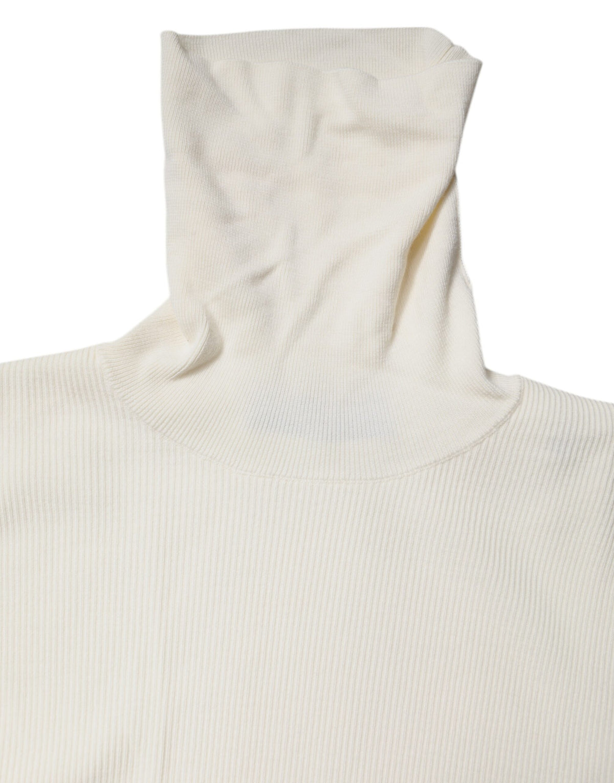 Dolce & Gabbana Cream Long Sleeves Turtleneck Slim Women's Sweater (Pre-Owned)