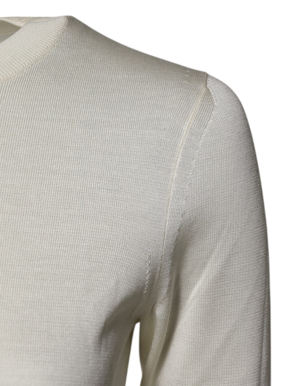 Dolce & Gabbana Cream Short Sleeve Silk Round Neck Blouse Women's Top (Pre-Owned)
