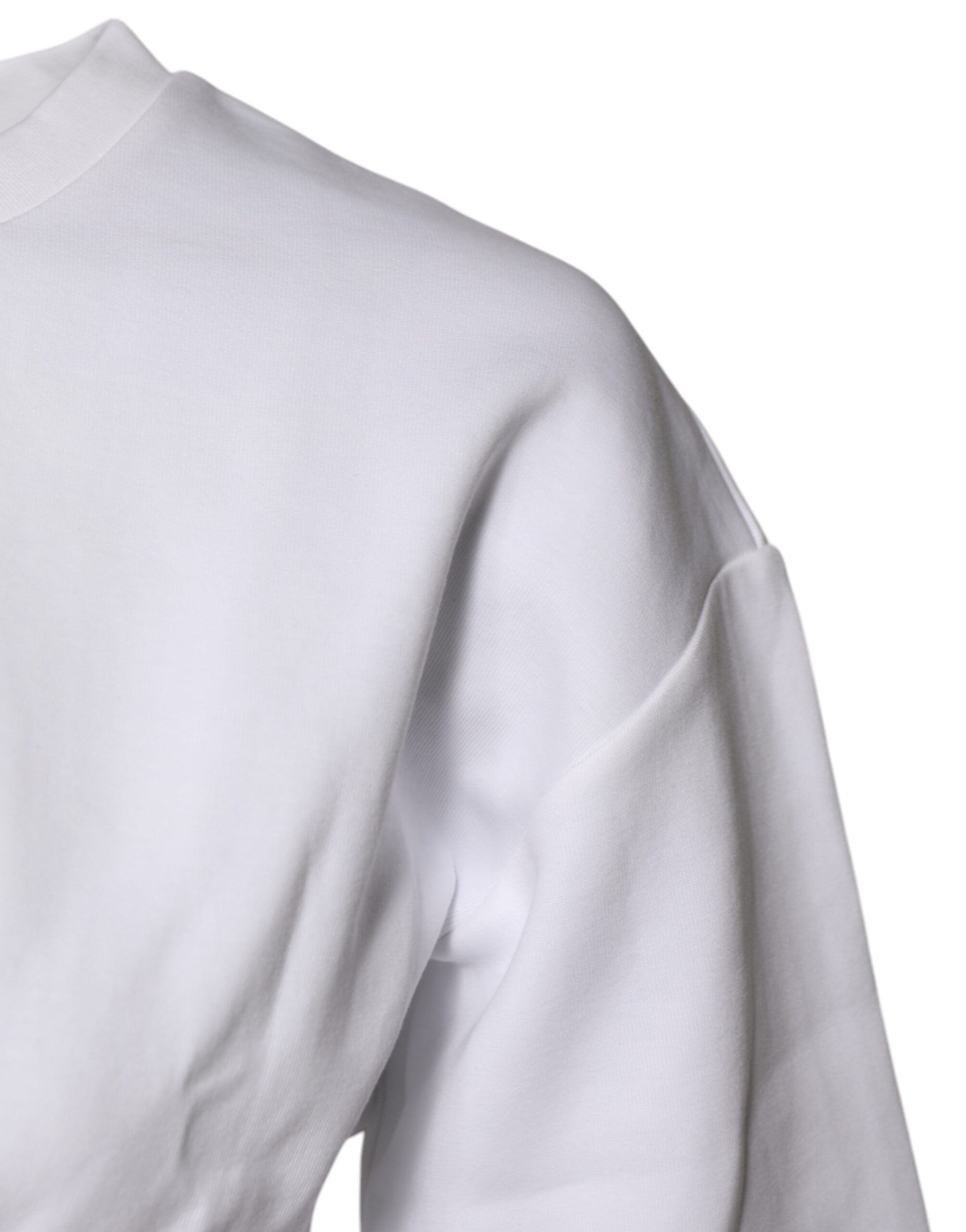Dolce & Gabbana White Cotton Blend 3/4 Sleeves Blouse Women's Top (Pre-Owned)