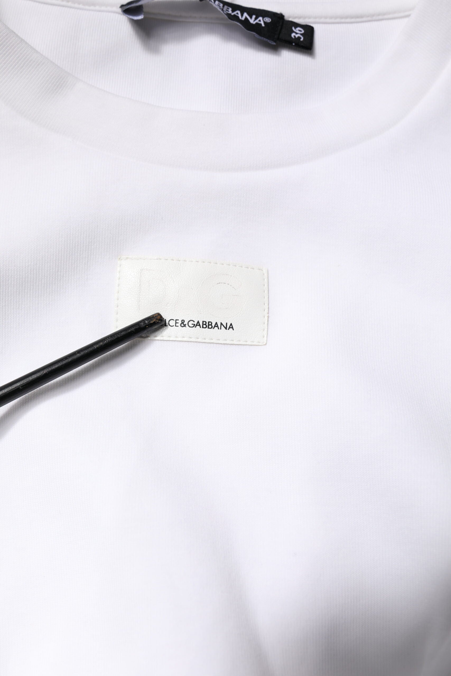 Dolce & Gabbana White Cotton Blend 3/4 Sleeves Blouse Women's Top (Pre-Owned)