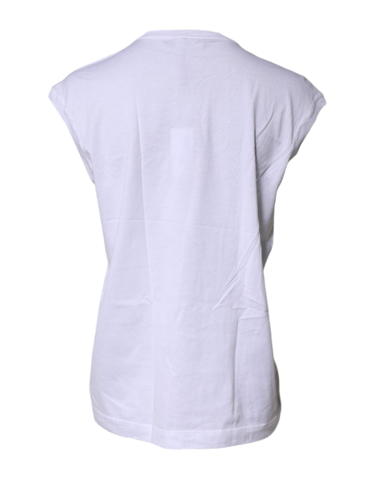 Dolce & Gabbana White Cotton Sleeveless Round Neck Tank Women's Top (Pre-Owned)