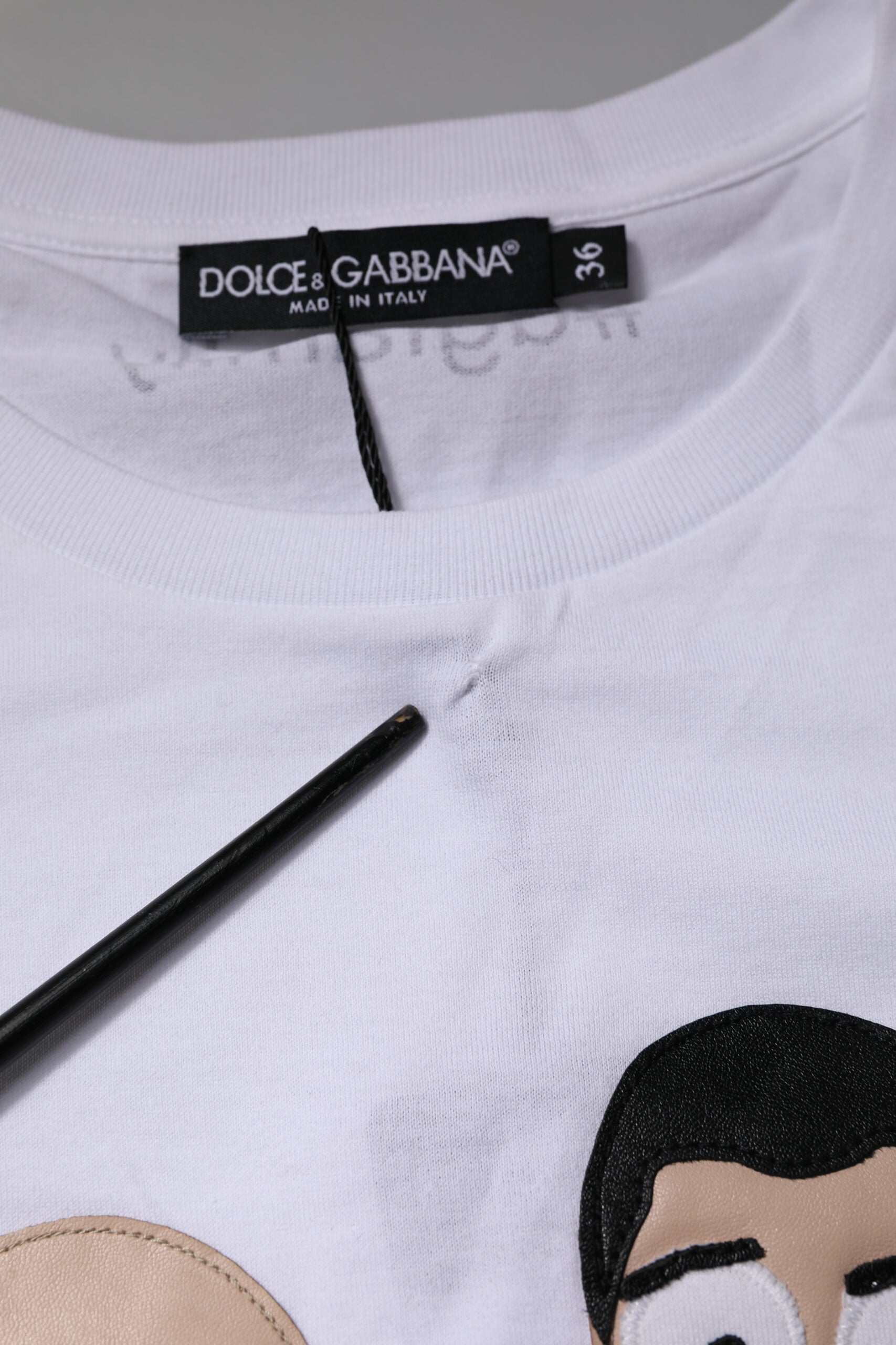 Dolce & Gabbana White #DGFAMILY Embroidery Cotton Women's T-shirt (Pre-Owned)