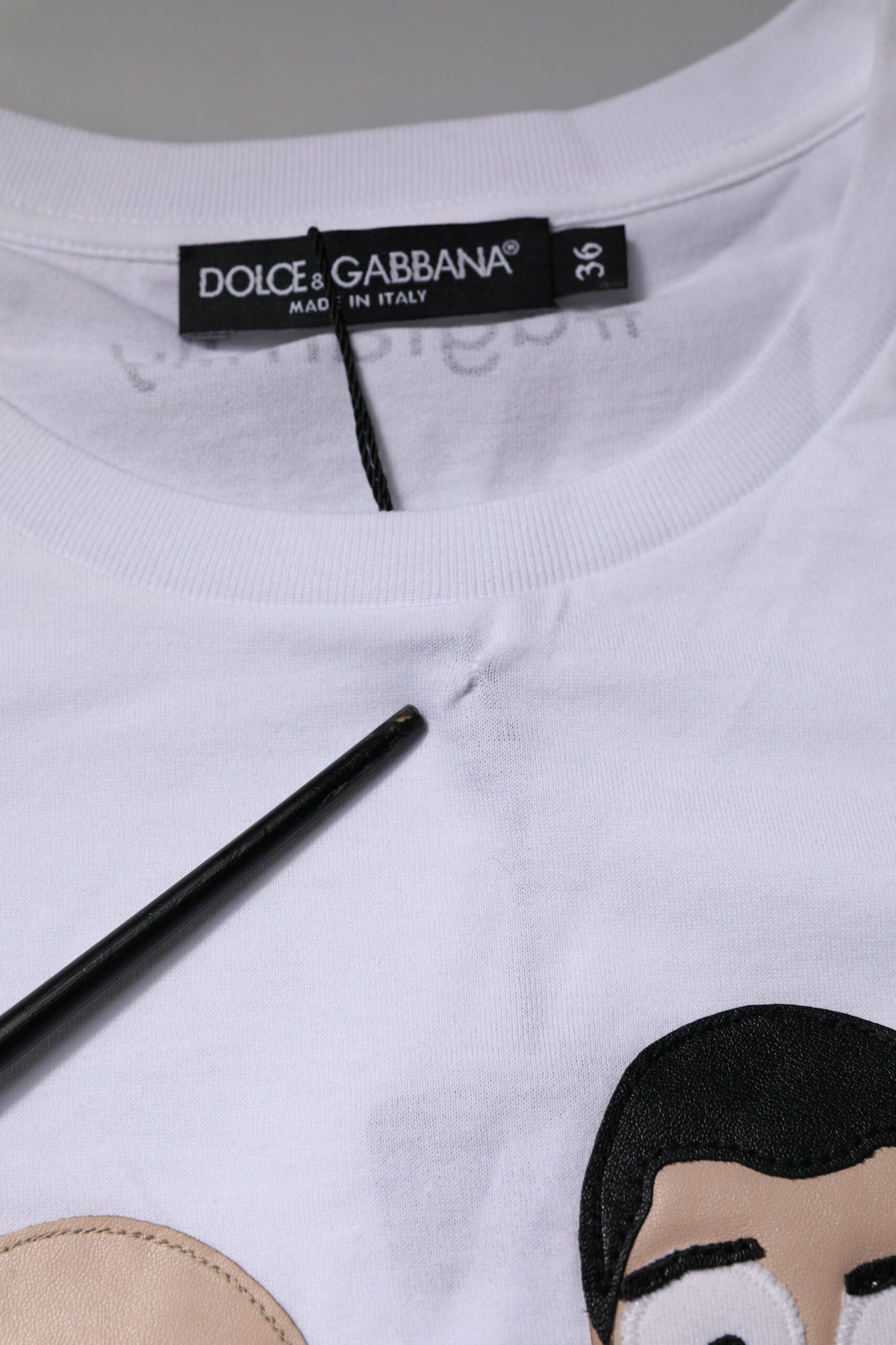 Dolce & Gabbana White #DGFAMILY Embroidery Cotton Women's T-shirt (Pre-Owned)