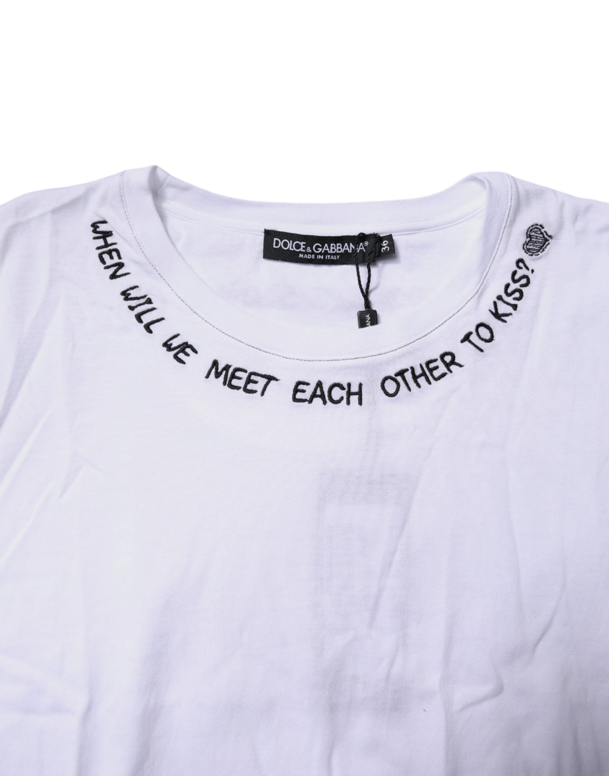 Dolce & Gabbana White Cotton Sleeveless Printed Tank Women's T-shirt (Pre-Owned)