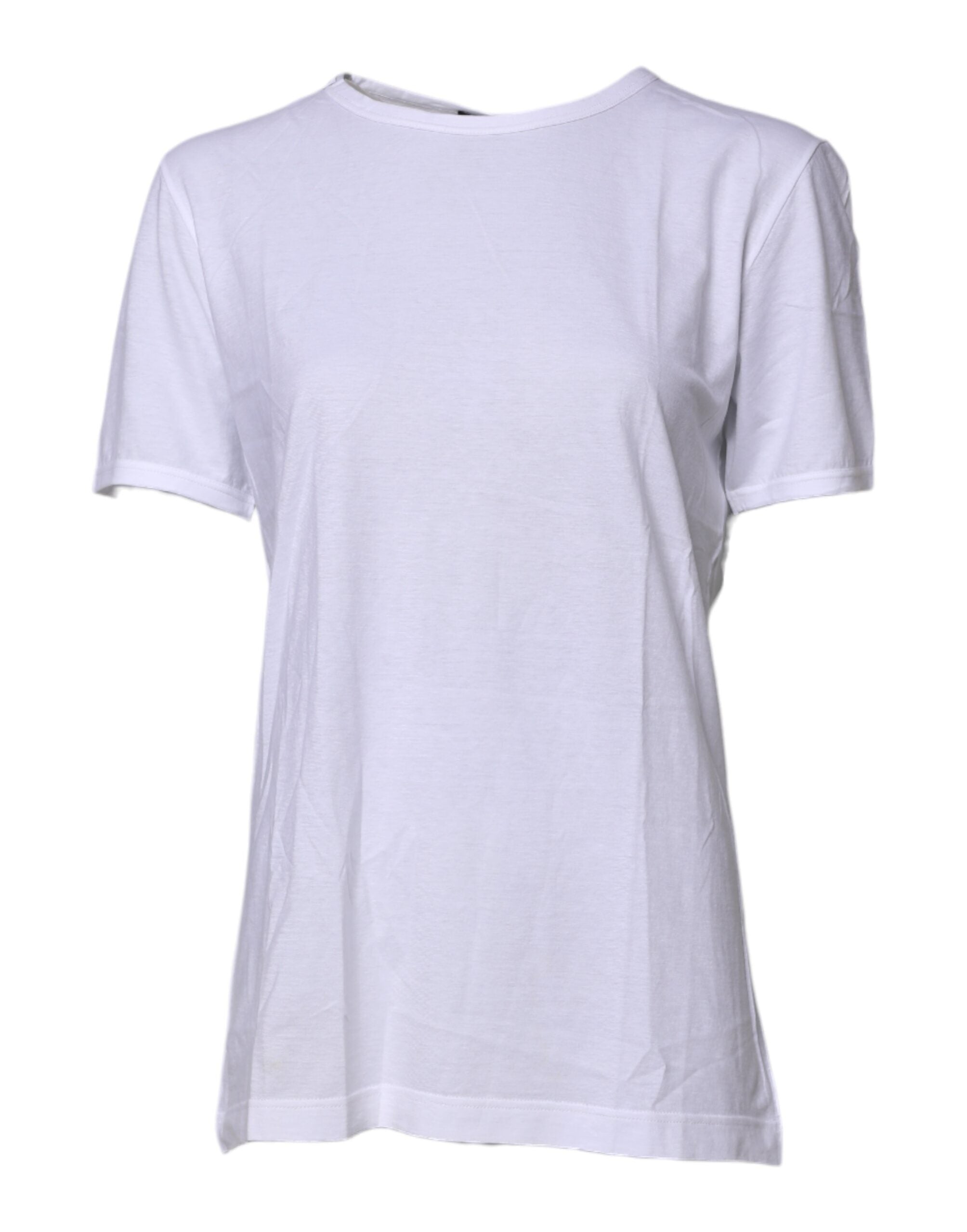 Dolce & Gabbana White Short Sleeves Round Neck Top Women's T-shirt (Pre-Owned)