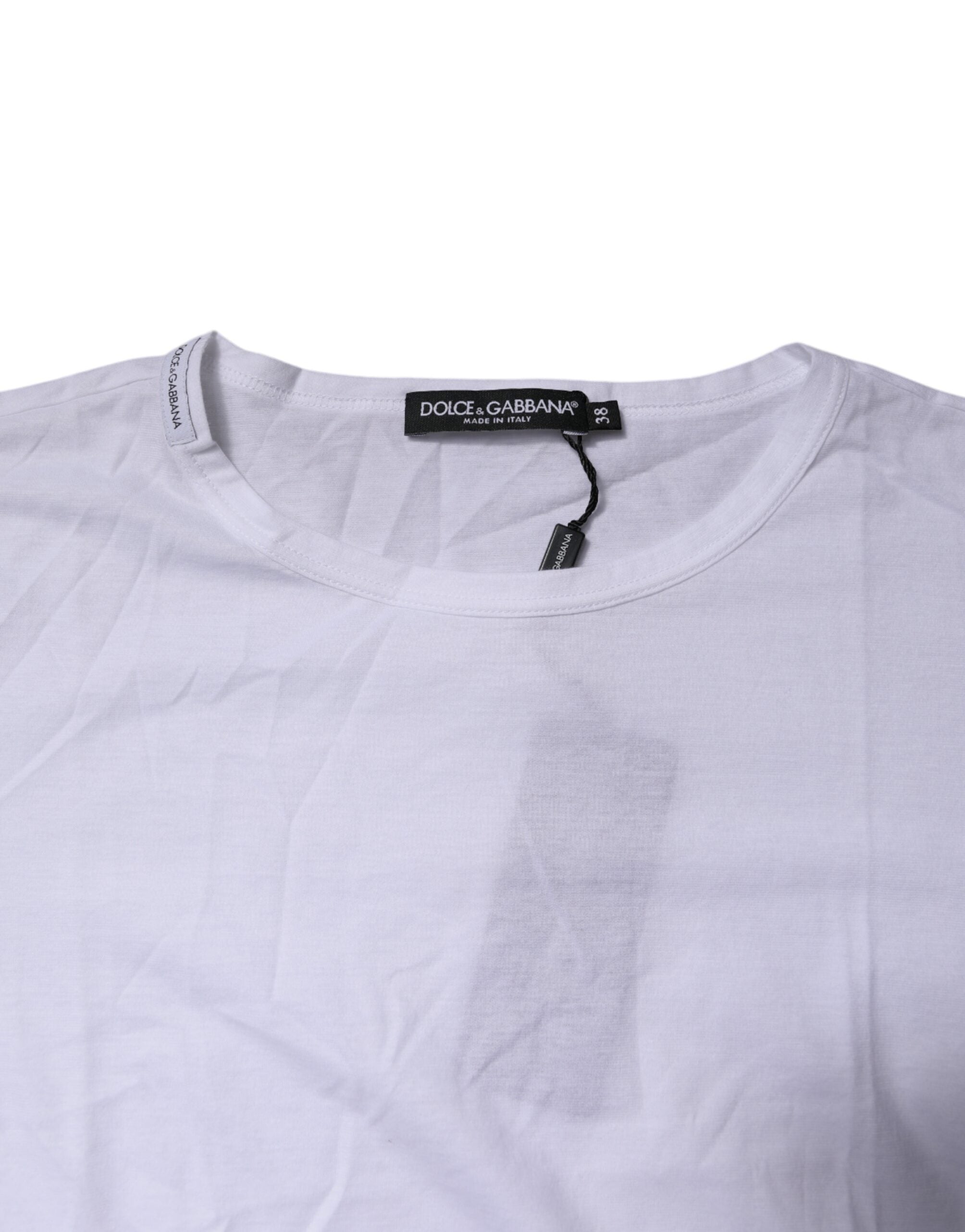 Dolce & Gabbana White Short Sleeves Round Neck Top Women's T-shirt (Pre-Owned)