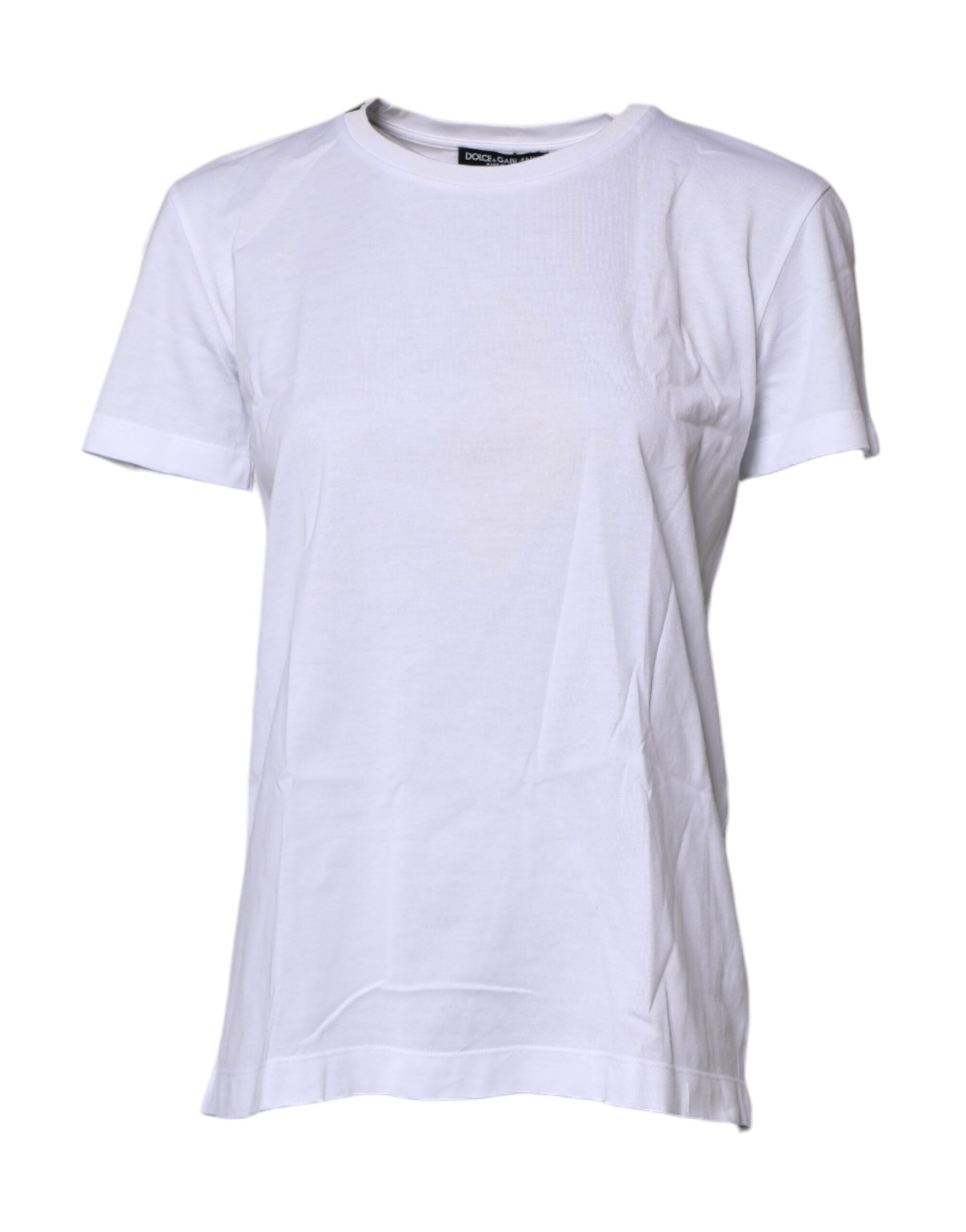 Dolce & Gabbana White Short Sleeves Round Neck Top Women's T-shirt (Pre-Owned)