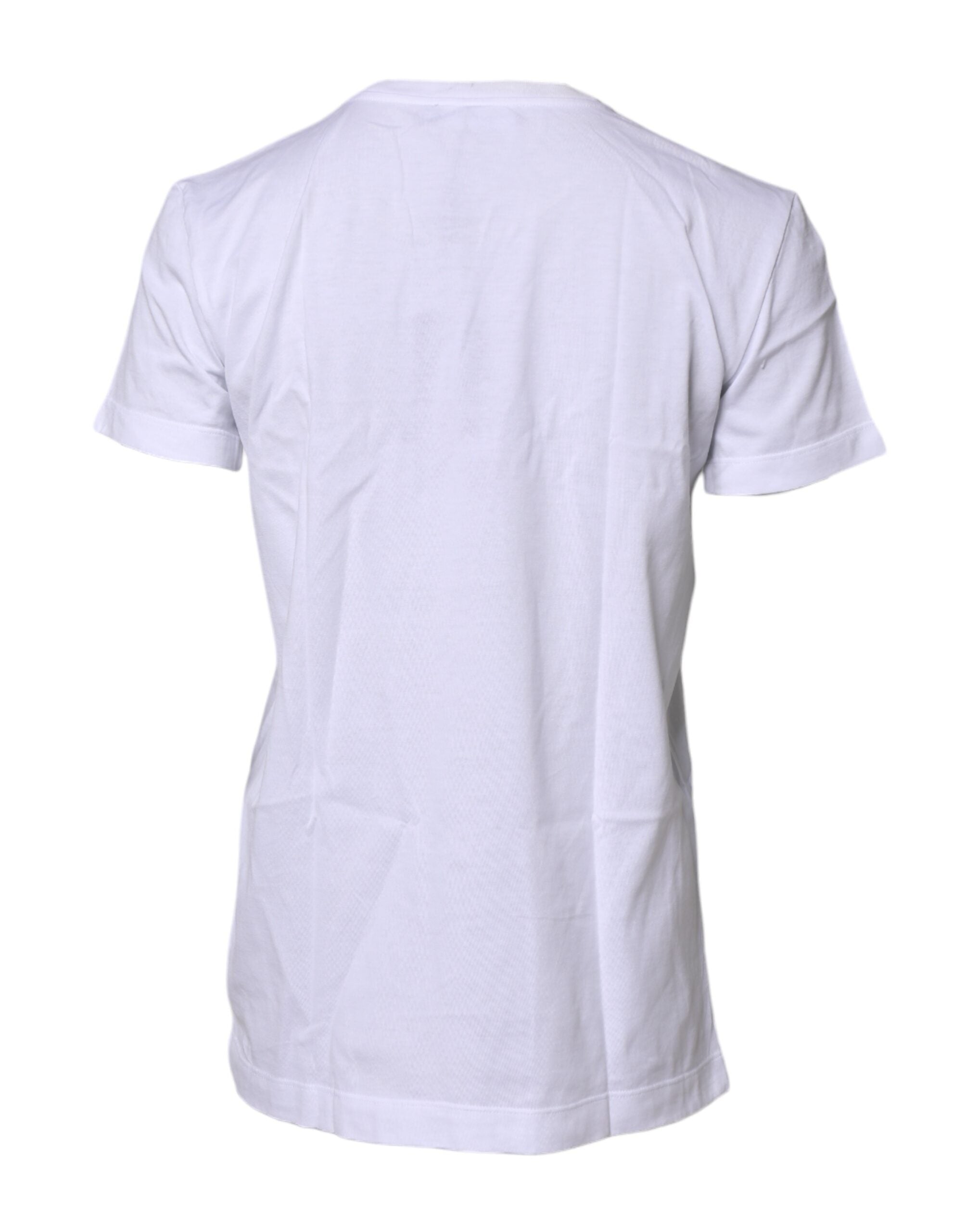 Dolce & Gabbana White Short Sleeves Round Neck Top Women's T-shirt (Pre-Owned)