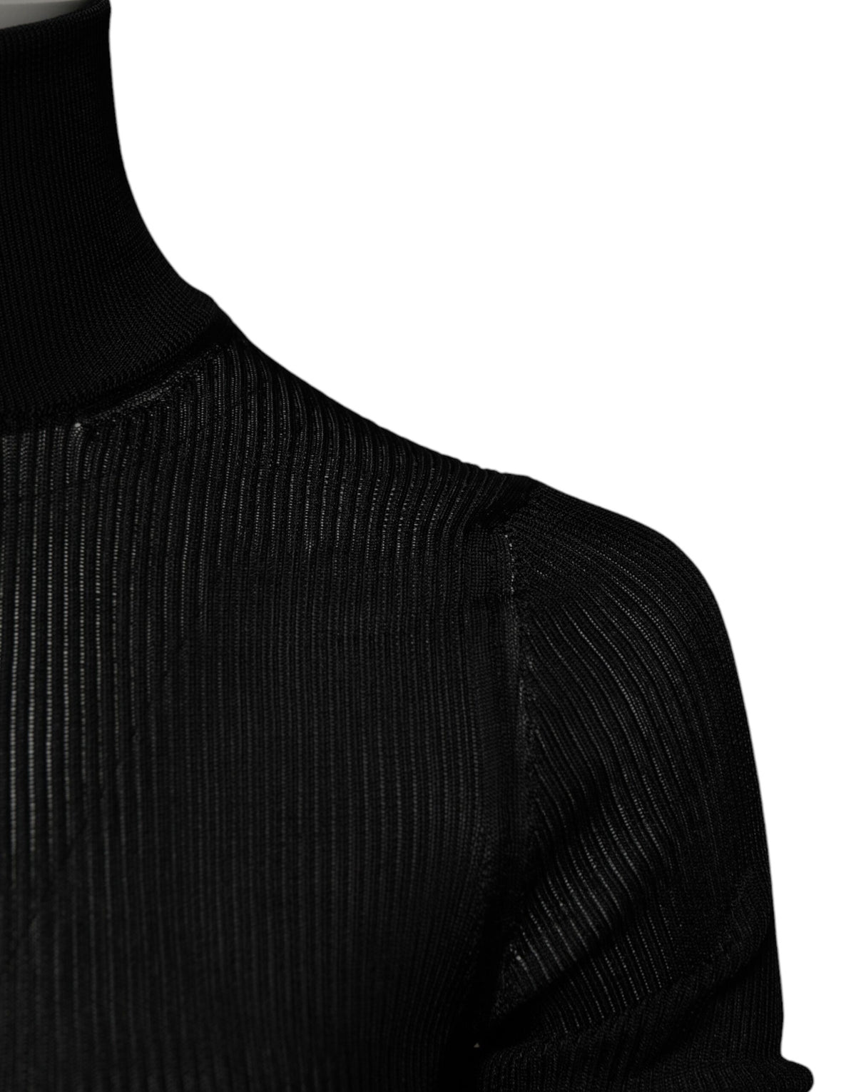 Dolce & Gabbana Black Knit Long Sleeves Turtleneck Slim Women's Top (Pre-Owned)