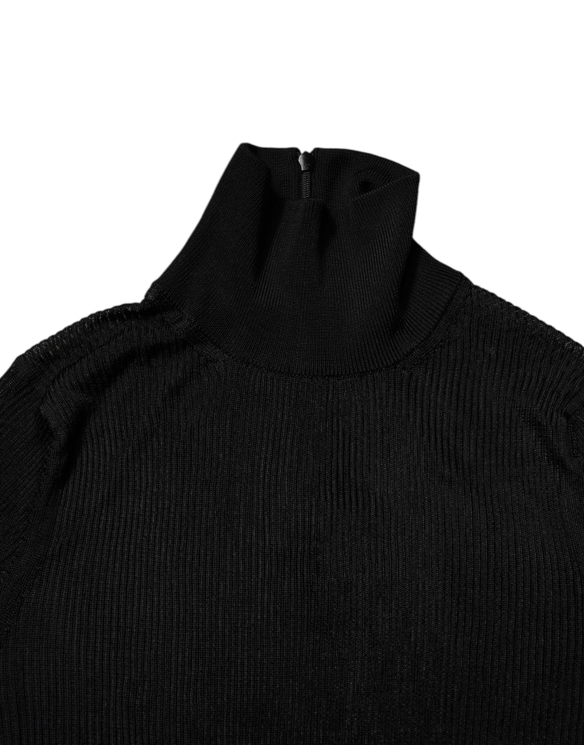 Dolce & Gabbana Black Knit Long Sleeves Turtleneck Slim Women's Top (Pre-Owned)