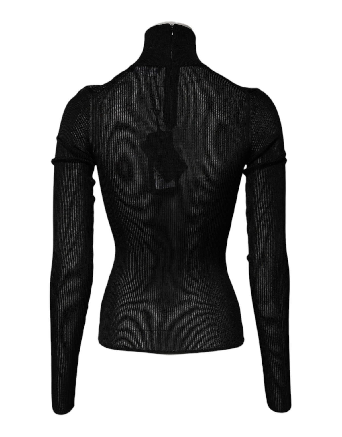 Dolce & Gabbana Black Knit Long Sleeves Turtleneck Slim Women's Top (Pre-Owned)