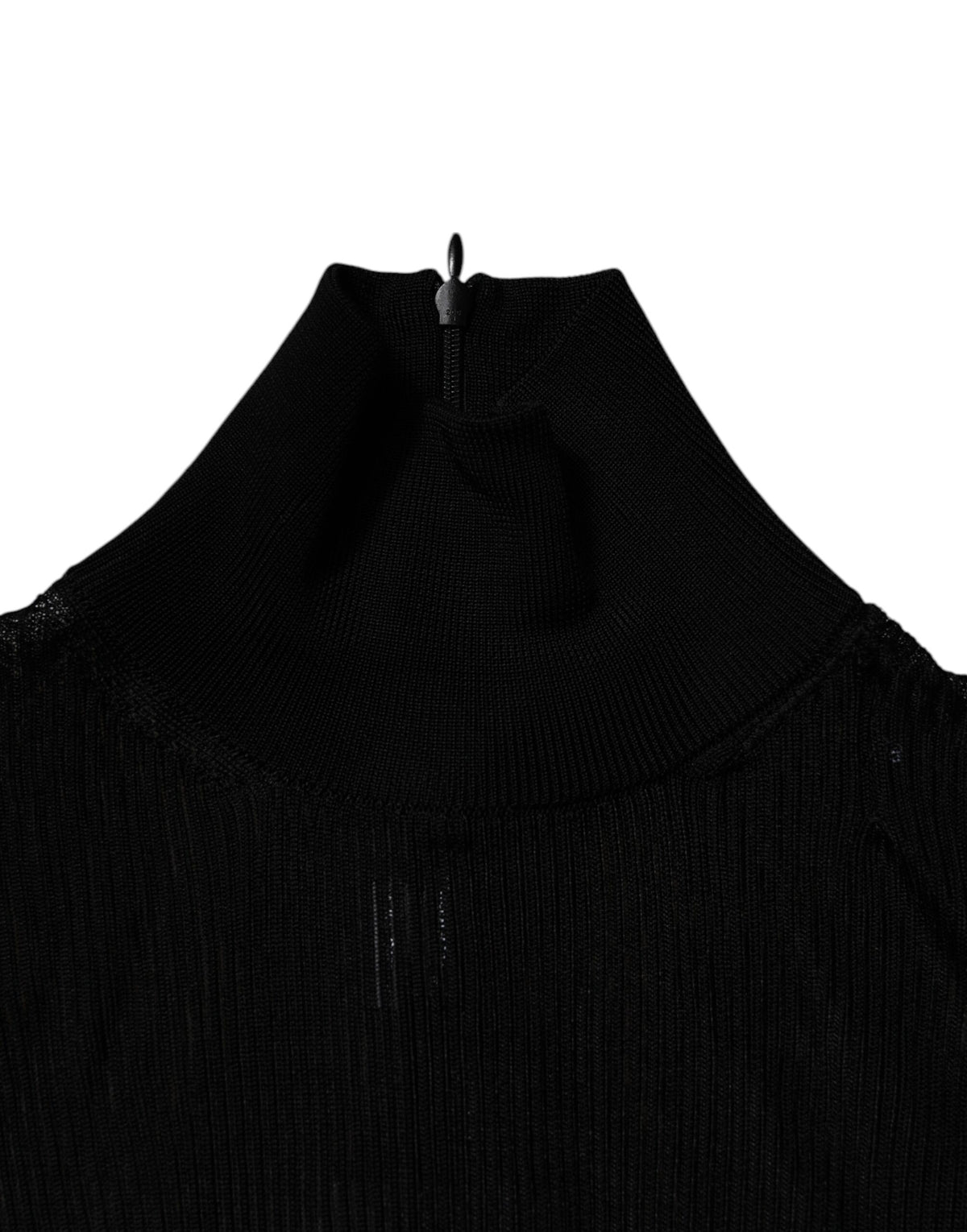 Dolce & Gabbana Black Knit Long Sleeves Turtleneck Slim Women's Top (Pre-Owned)