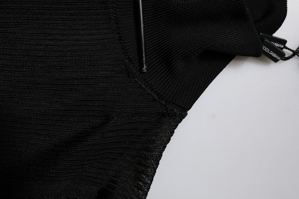 Dolce & Gabbana Black Knit Long Sleeves Turtleneck Slim Women's Top (Pre-Owned)