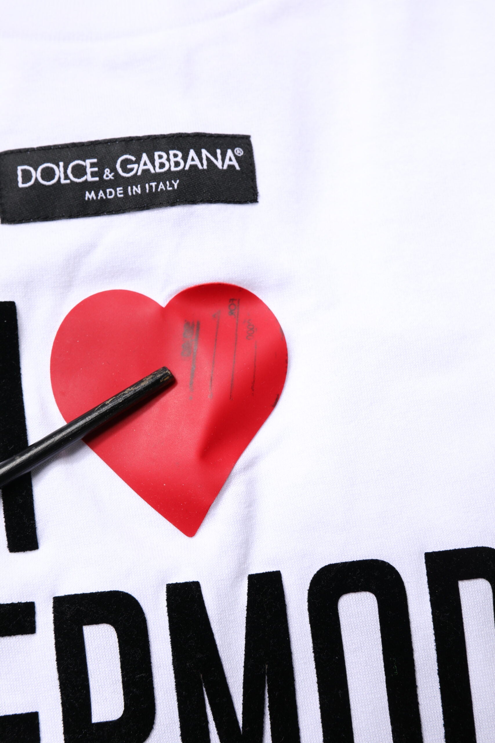 Dolce & Gabbana White Printed Round Neck Top Cotton Women's T-shirt (Pre-Owned)