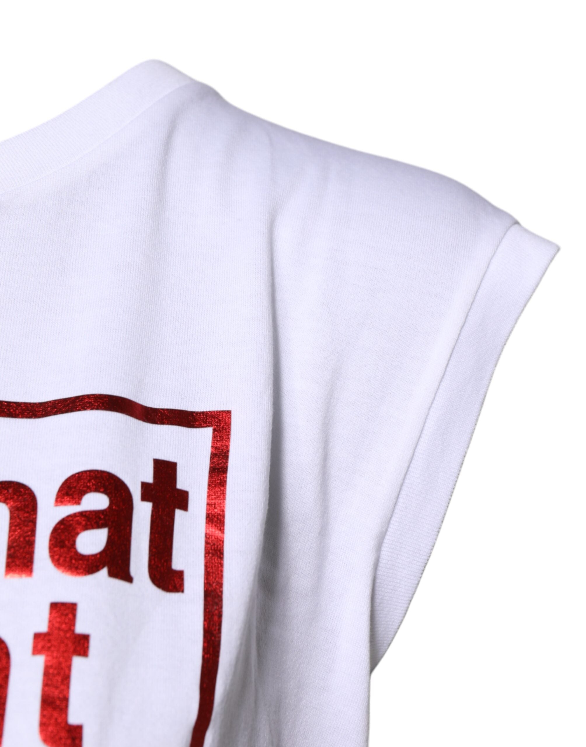 Dolce & Gabbana White Floral Graphic Print Sleeveless Tank Women's Top