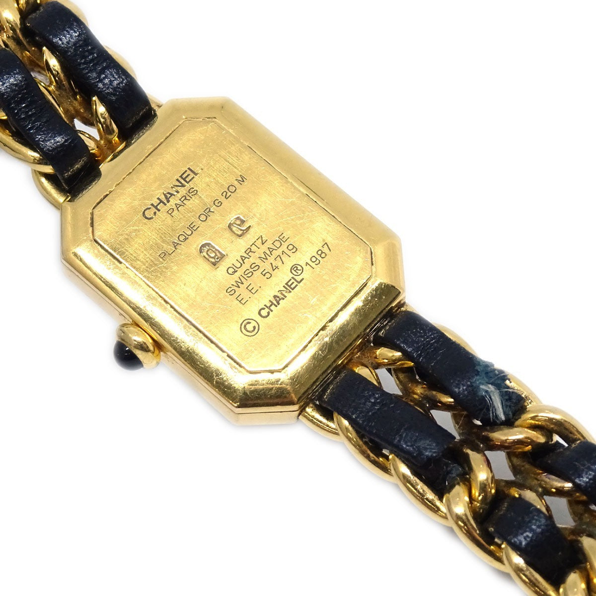Chanel Premiere Rock Quartz Plated Metal And Leather Watch (Pre-Owned)