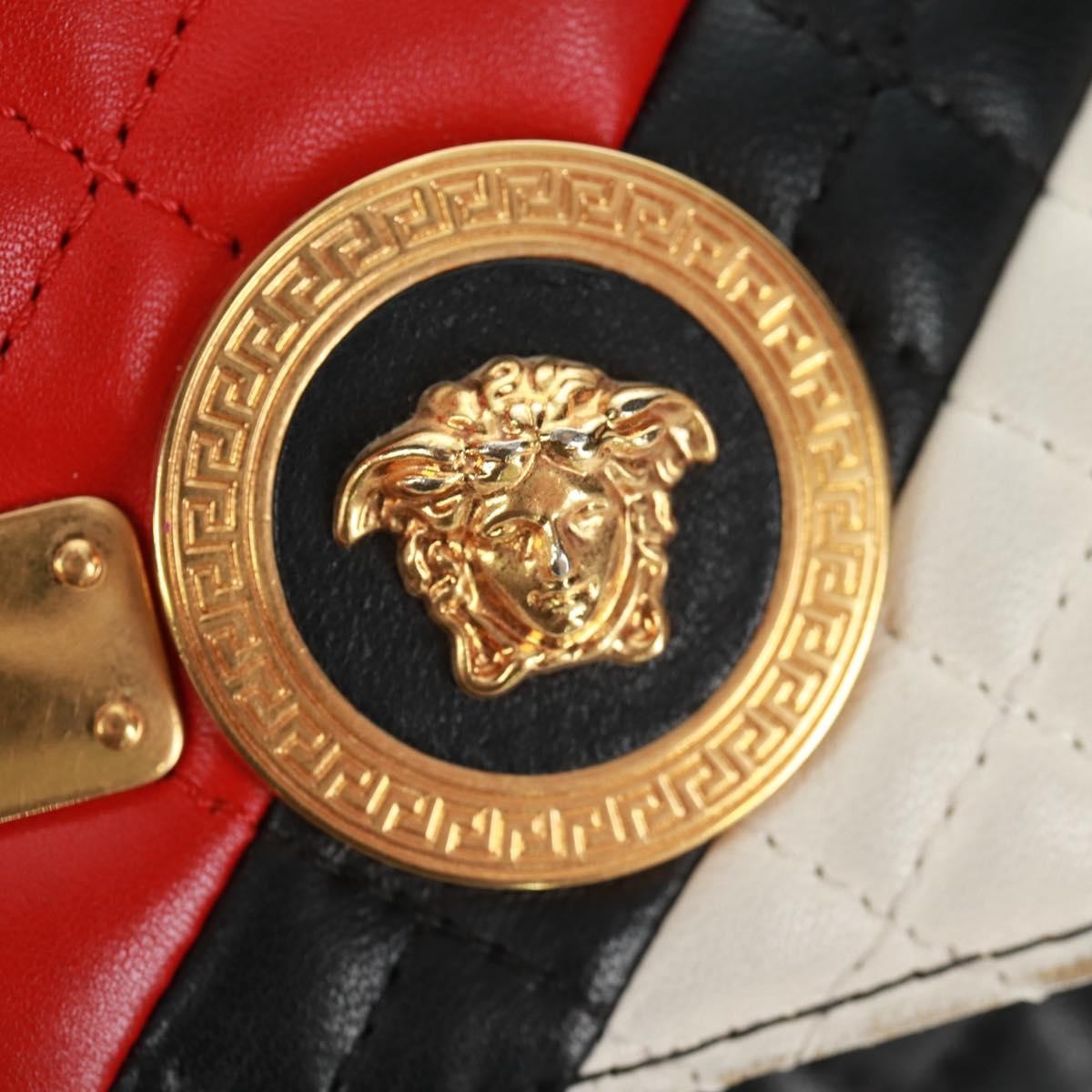 Versace Medusa Padlock Icon Top Handle Quilted Leather Black Leather Shoulder Bag Bag (Pre-Owned)
