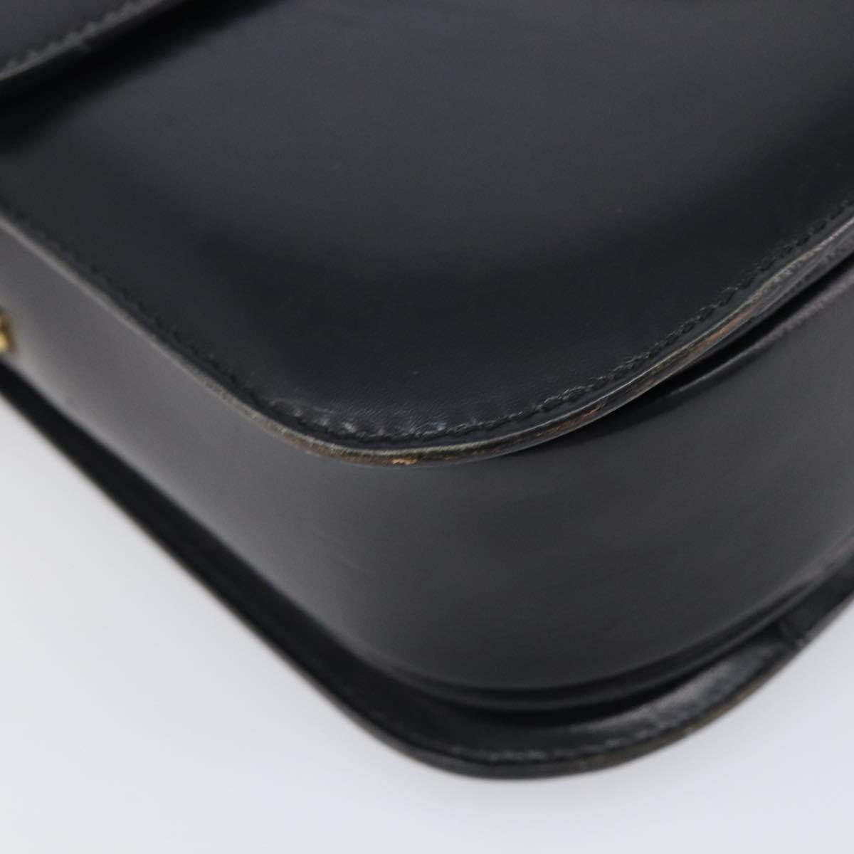 Celine Horse Carriage Leather Black Leather Shoulder Bag Bag (Pre-Owned)