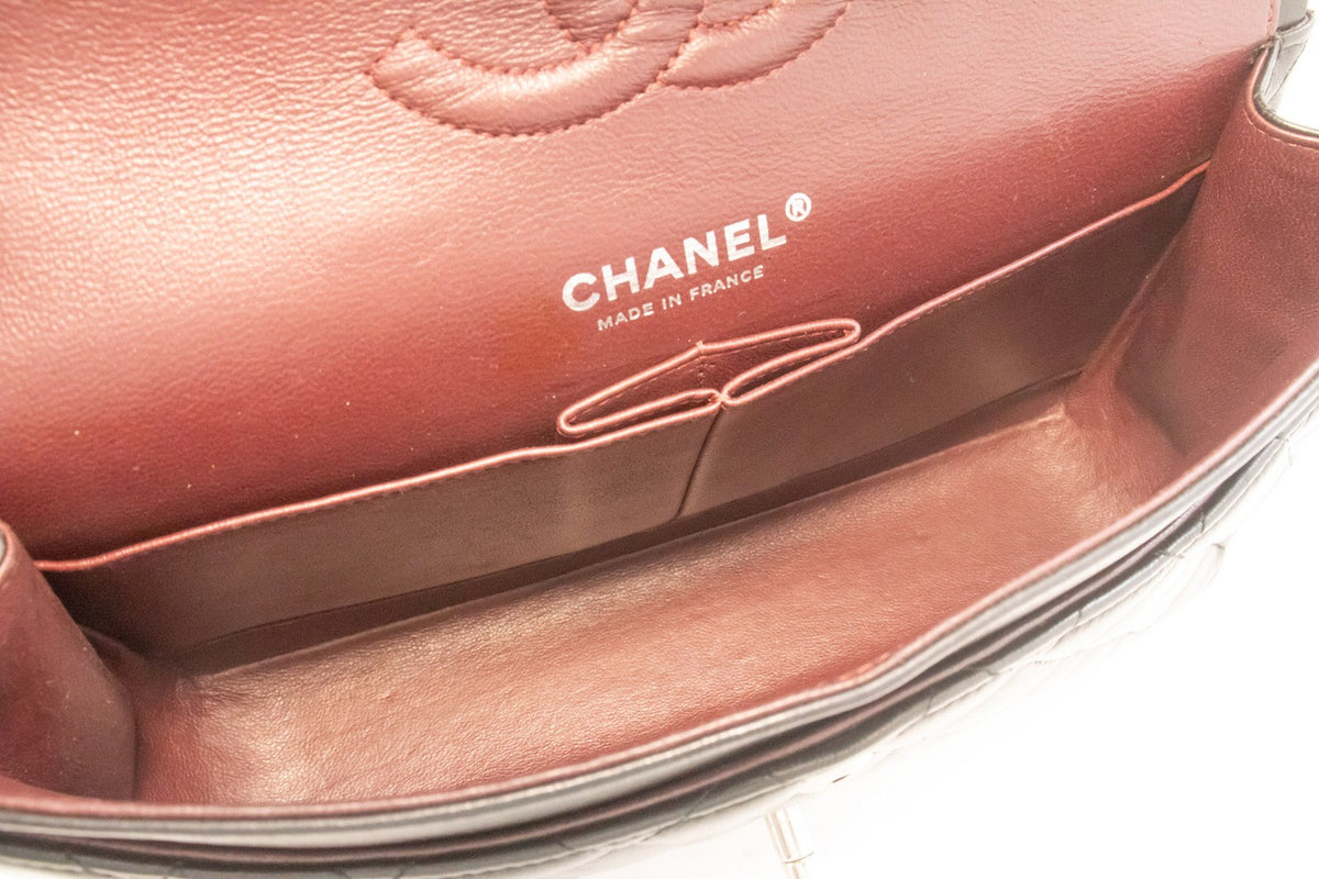 Chanel Classic Double Flap Quilted Lambskin Black Leather Handbag (Pre-Owned)