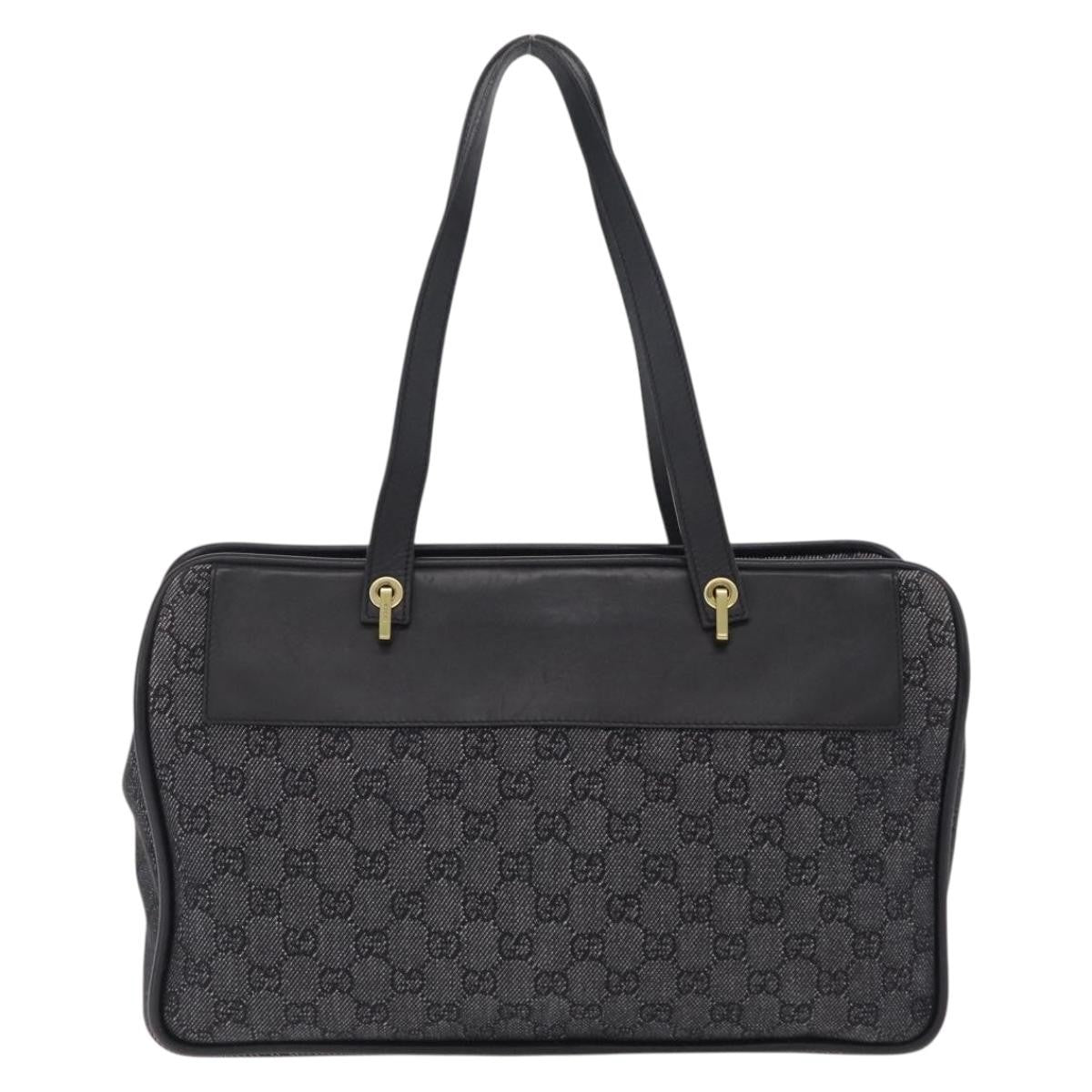 Gucci Gg Canvas Canvas Black Canvas Tote Bag Bag (Pre-Owned)