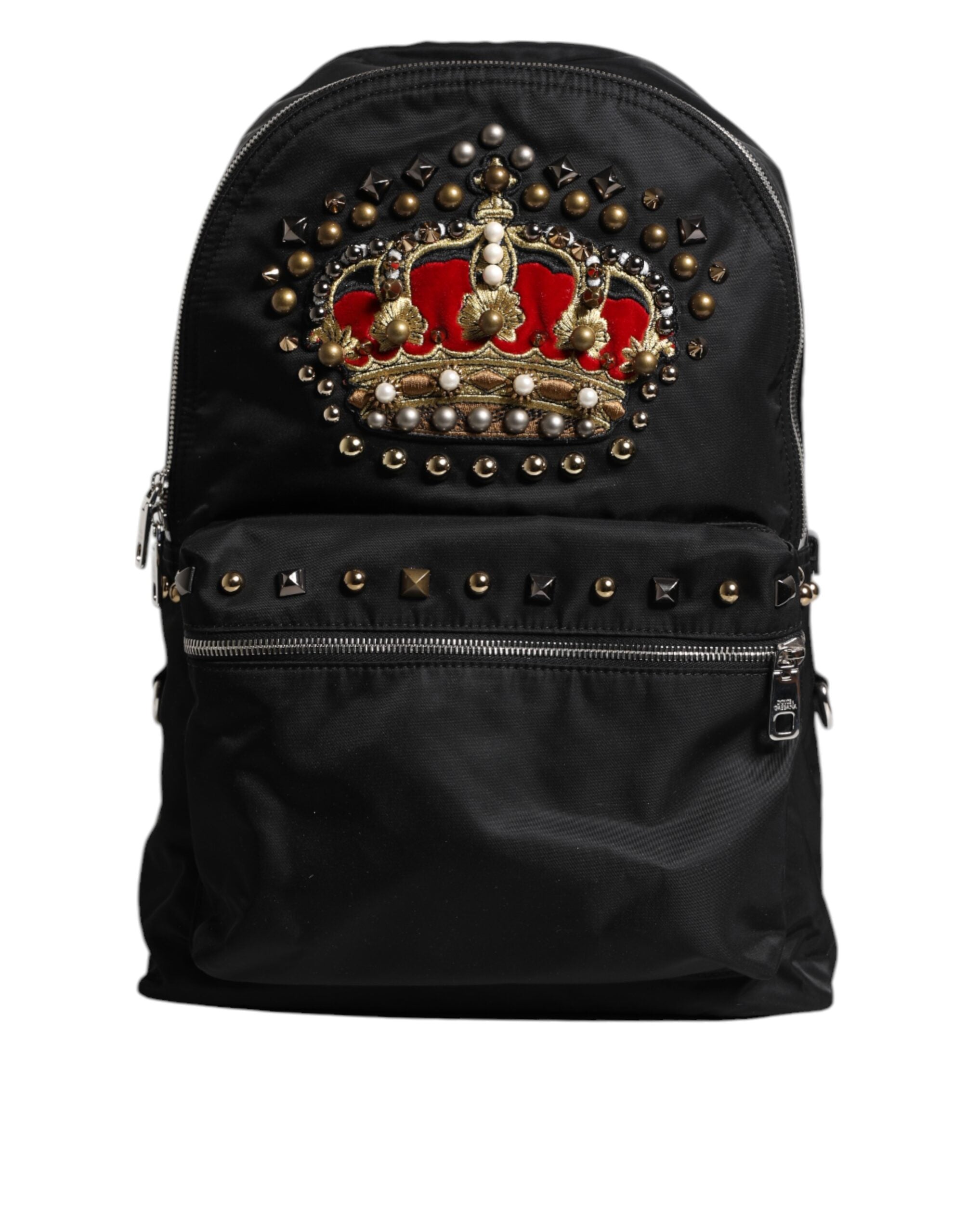 Dolce & Gabbana Black Nylon DG Crown Embellished Backpack VULCANO Men's Bag (Pre-Owned)