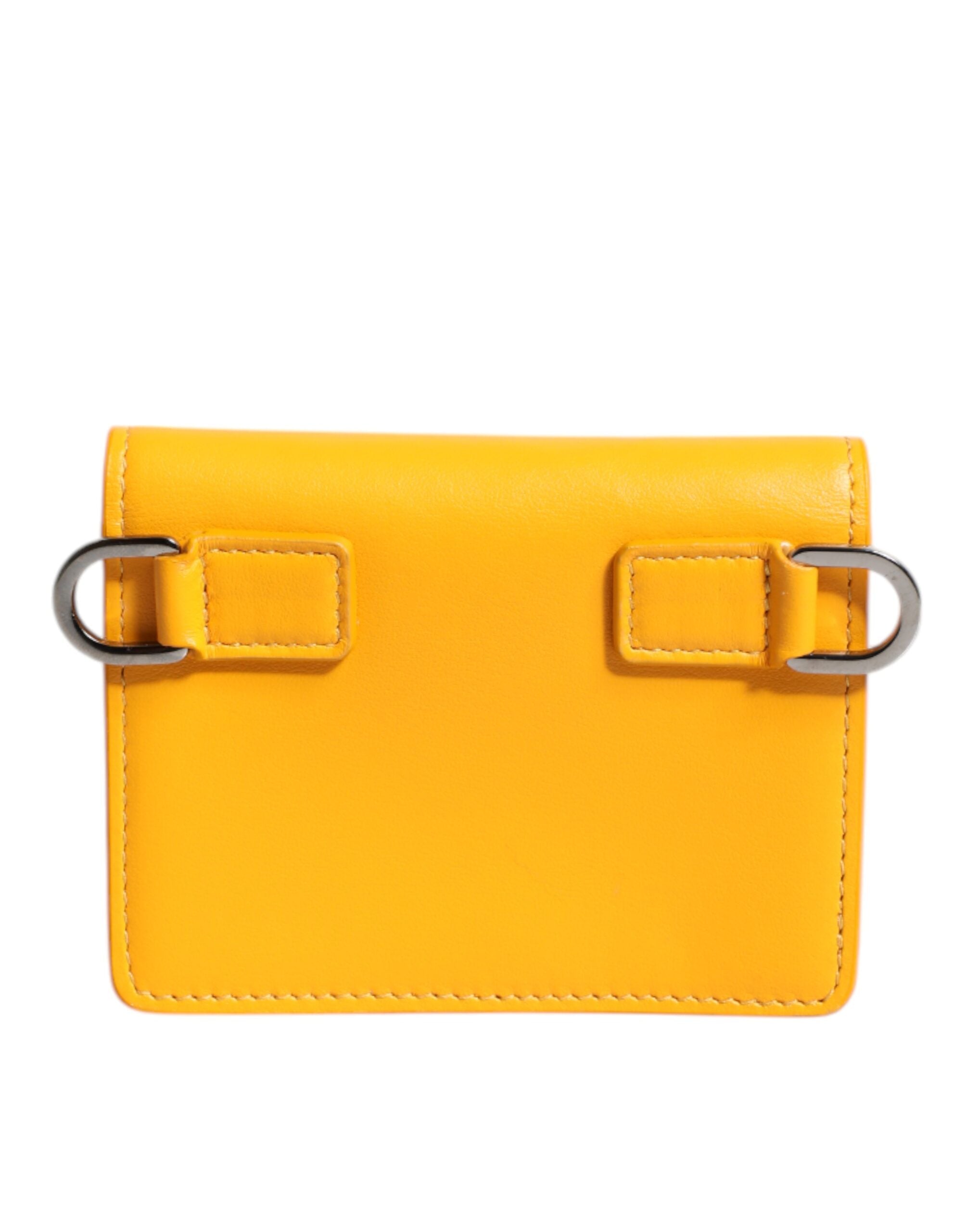 Dolce & Gabbana Yellow Leather Bifold Card Holder Crossbody Men's Bag (Pre-Owned)
