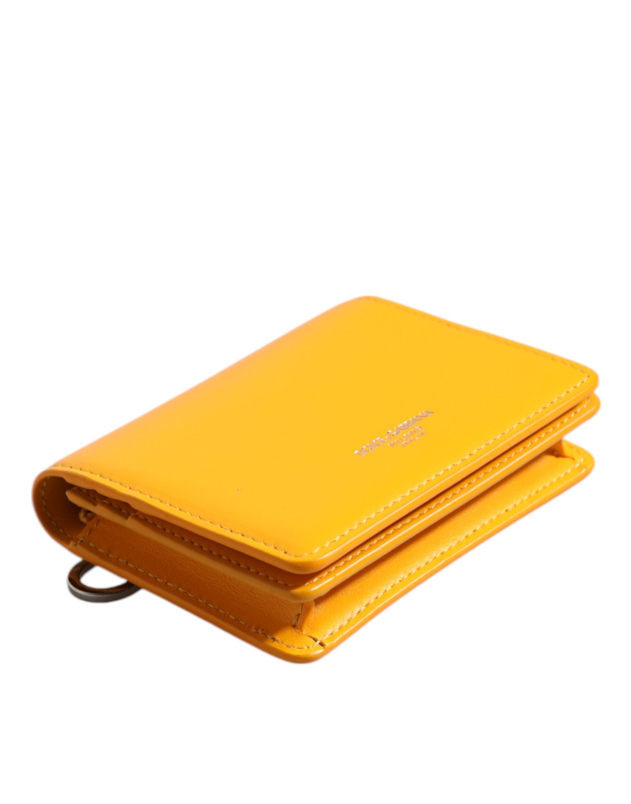 Dolce & Gabbana Yellow Leather Bifold Card Holder Crossbody Men's Bag (Pre-Owned)