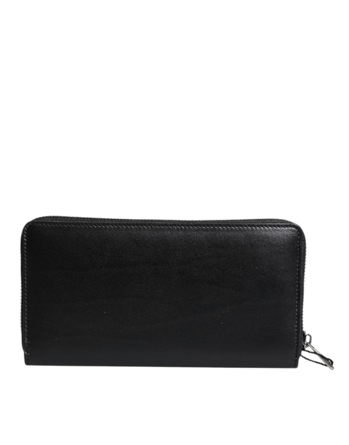Dolce & Gabbana Black Leather Logo Plaque Zip Around Continental Men's Wallet (Pre-Owned)