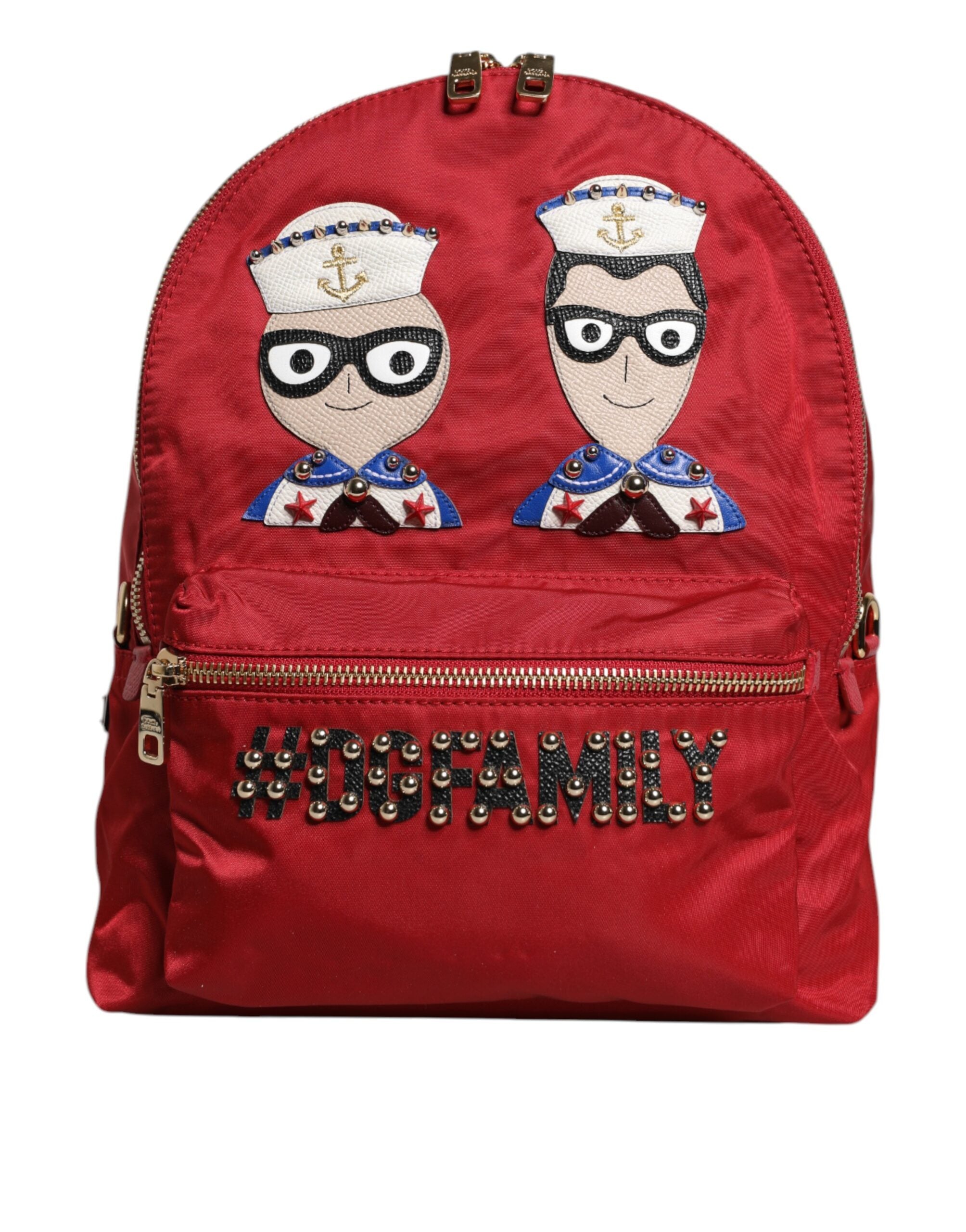 Dolce & Gabbana Red #DGFAMILY VULCANO Embellishment Backpack Women's Bag