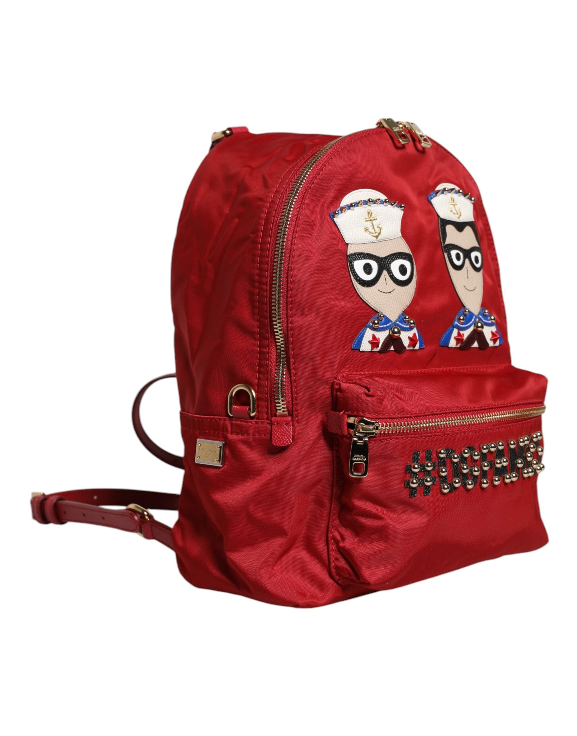 Dolce & Gabbana Red #DGFAMILY VULCANO Embellishment Backpack Women's Bag