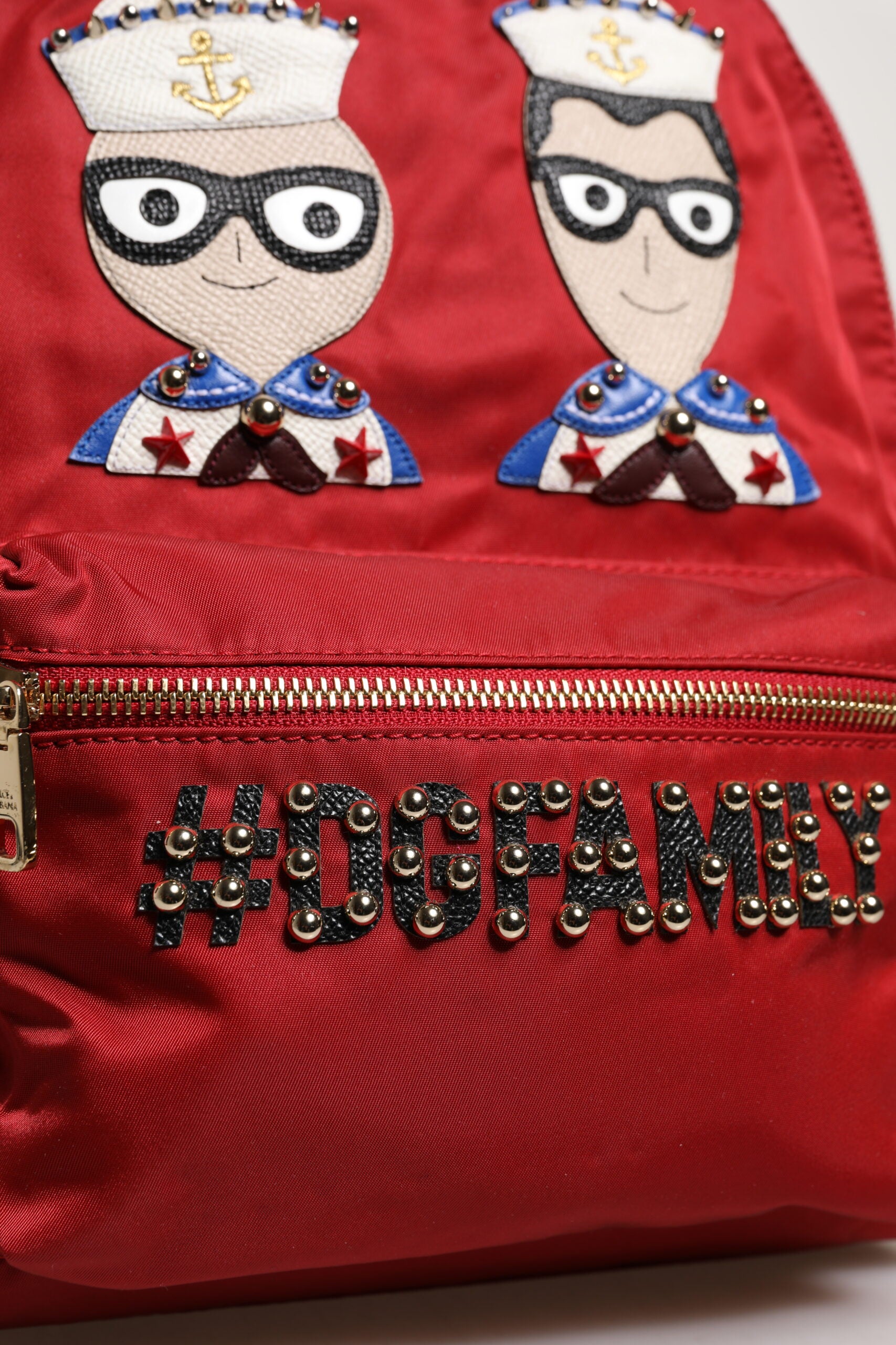 Dolce & Gabbana Red #DGFAMILY VULCANO Embellishment Backpack Women's Bag