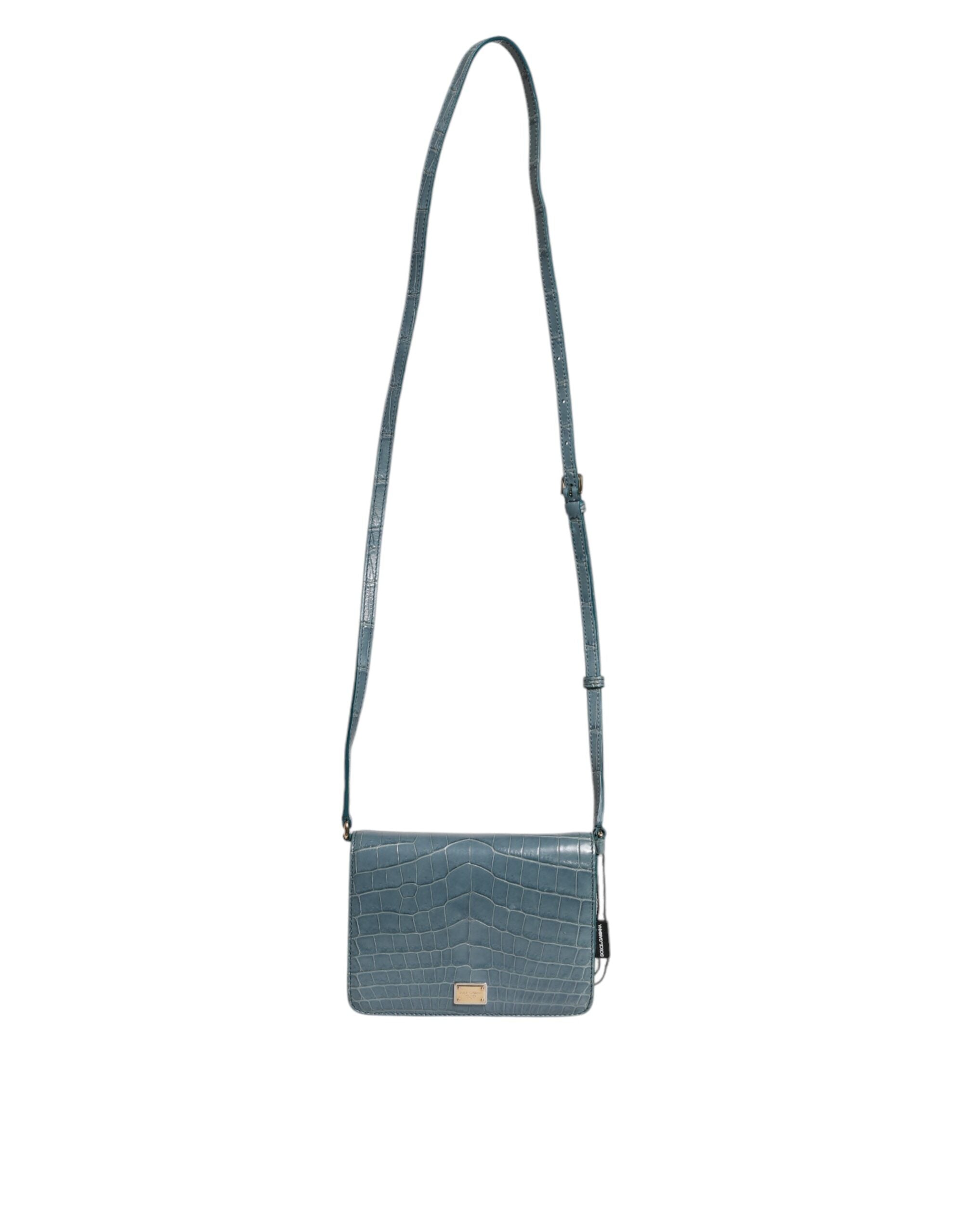 Dolce & Gabbana Green Exotic Leather DG Plaque Crossbody Mini Women's Bag