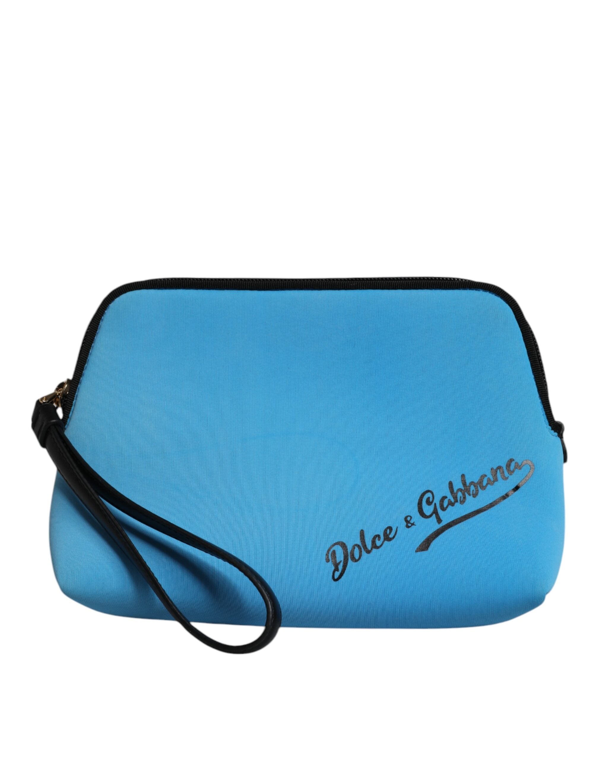 Dolce & Gabbana Blue DG Logo Print Clutch Zip Borse Pouch Women's Bag (Pre-Owned)